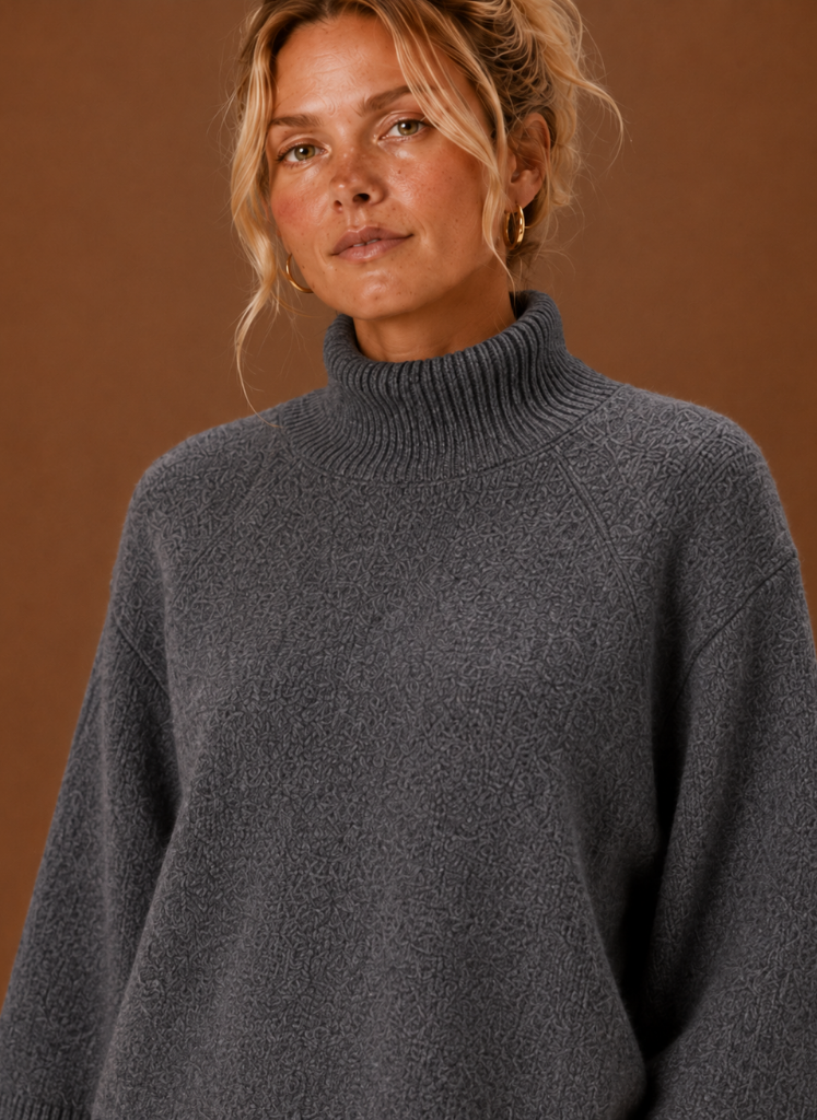 Talia | Chunky Knit Sweater for Women - Mock Neck Oversized