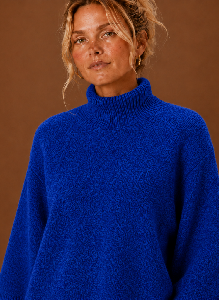 Talia | Chunky Knit Sweater for Women - Mock Neck Oversized