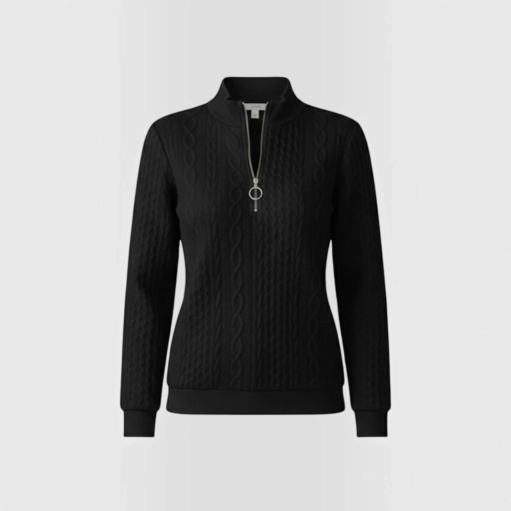 Ellmont London | Women's Quarter Zip Cable Knit Sweater for Everyday Wear
