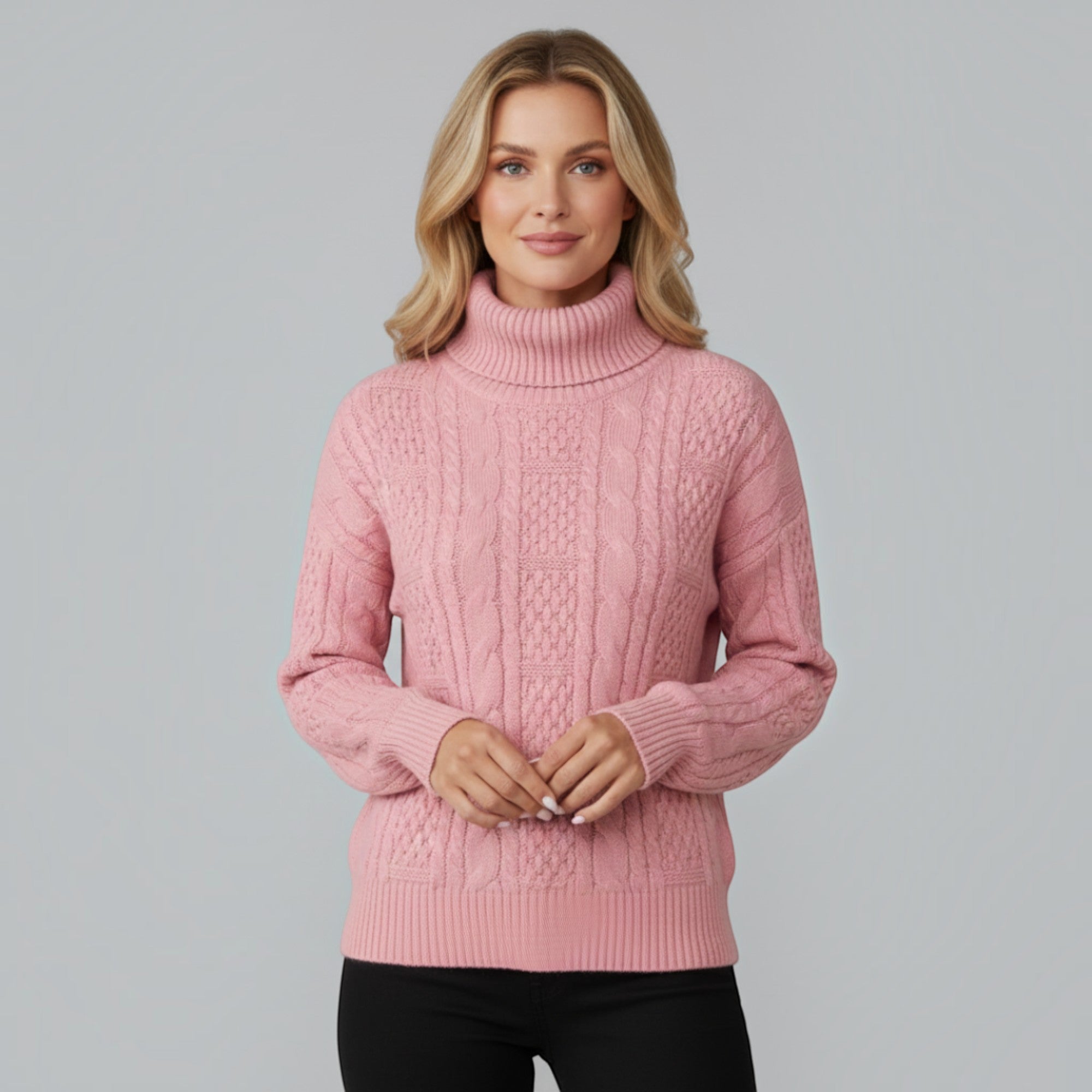 Ivy | Women's Quarter Zip Cable Knit Sweater for Everyday Wear