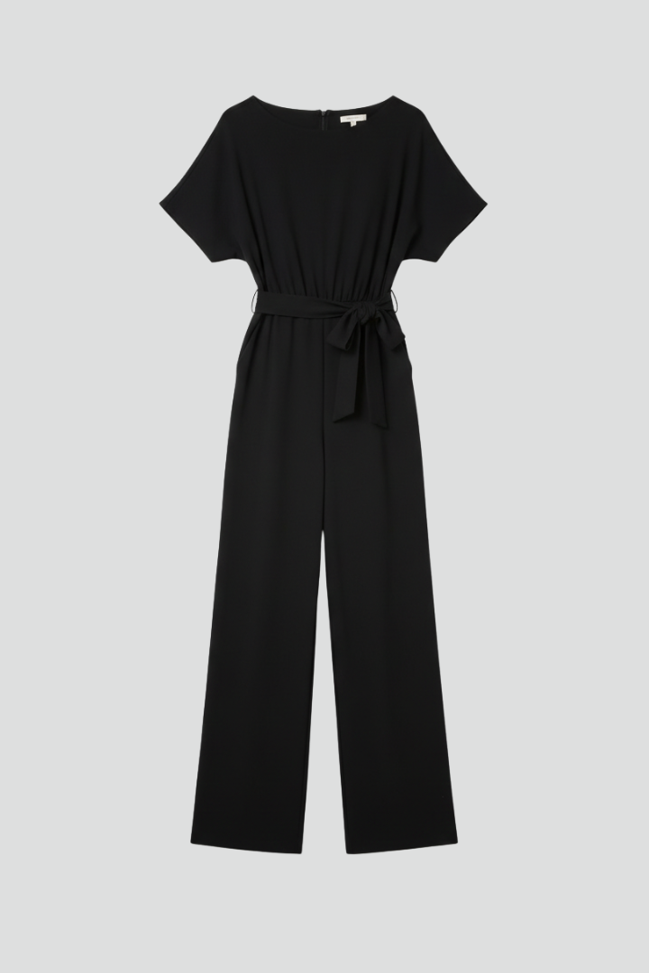 Iris | Women’s Tie-Belt Wide-Leg Classic Jumpsuit