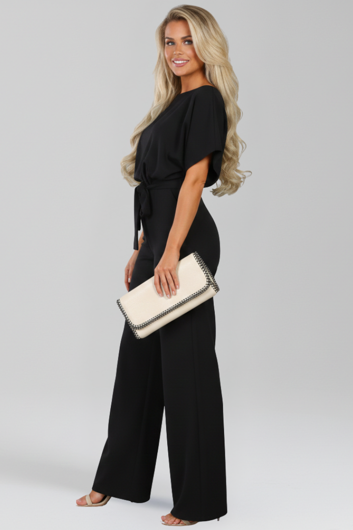 Iris | Women’s Tie-Belt Wide-Leg Classic Jumpsuit