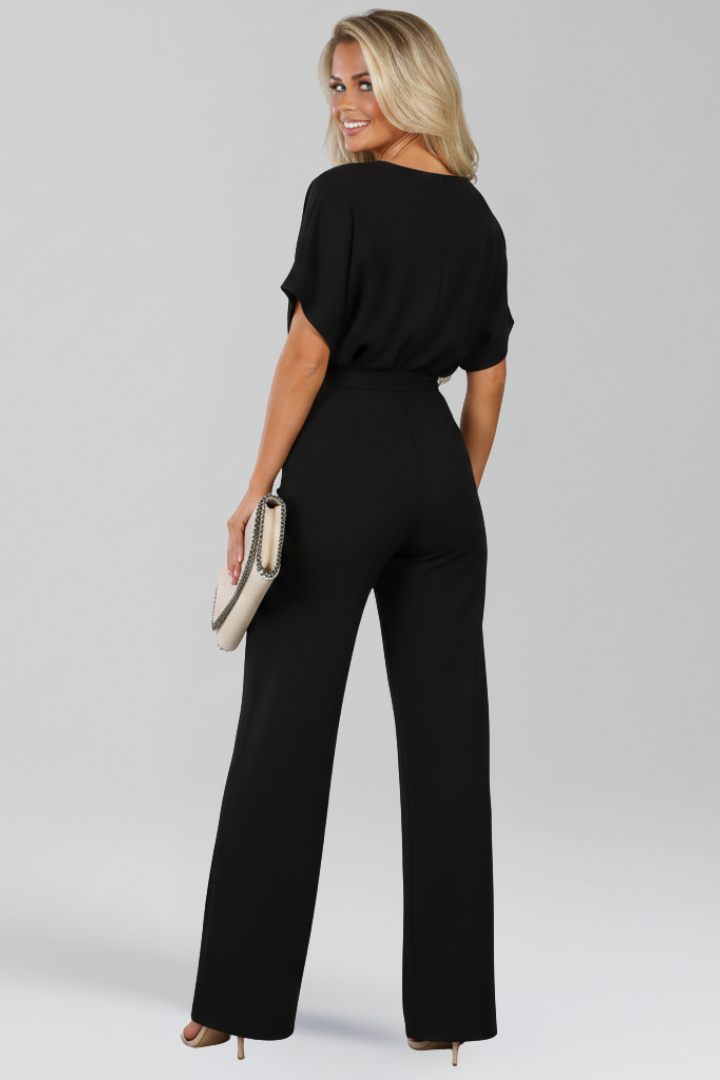 Iris | Women’s Tie-Belt Wide-Leg Classic Jumpsuit