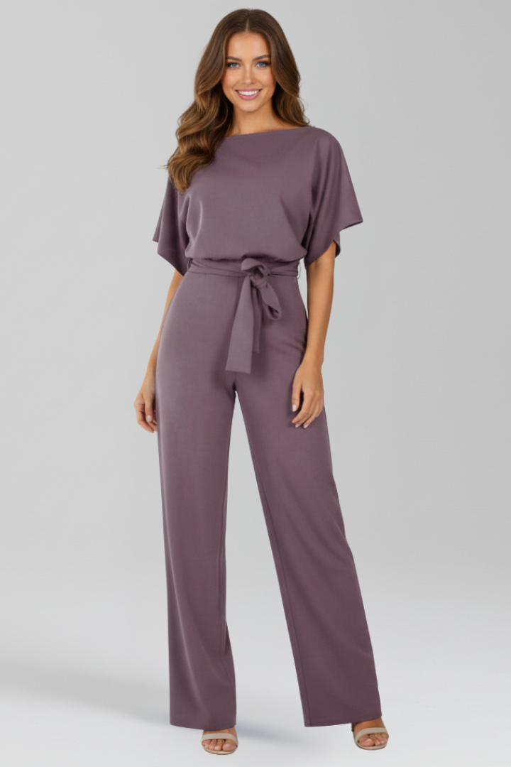 Iris | Women’s Tie-Belt Wide-Leg Classic Jumpsuit
