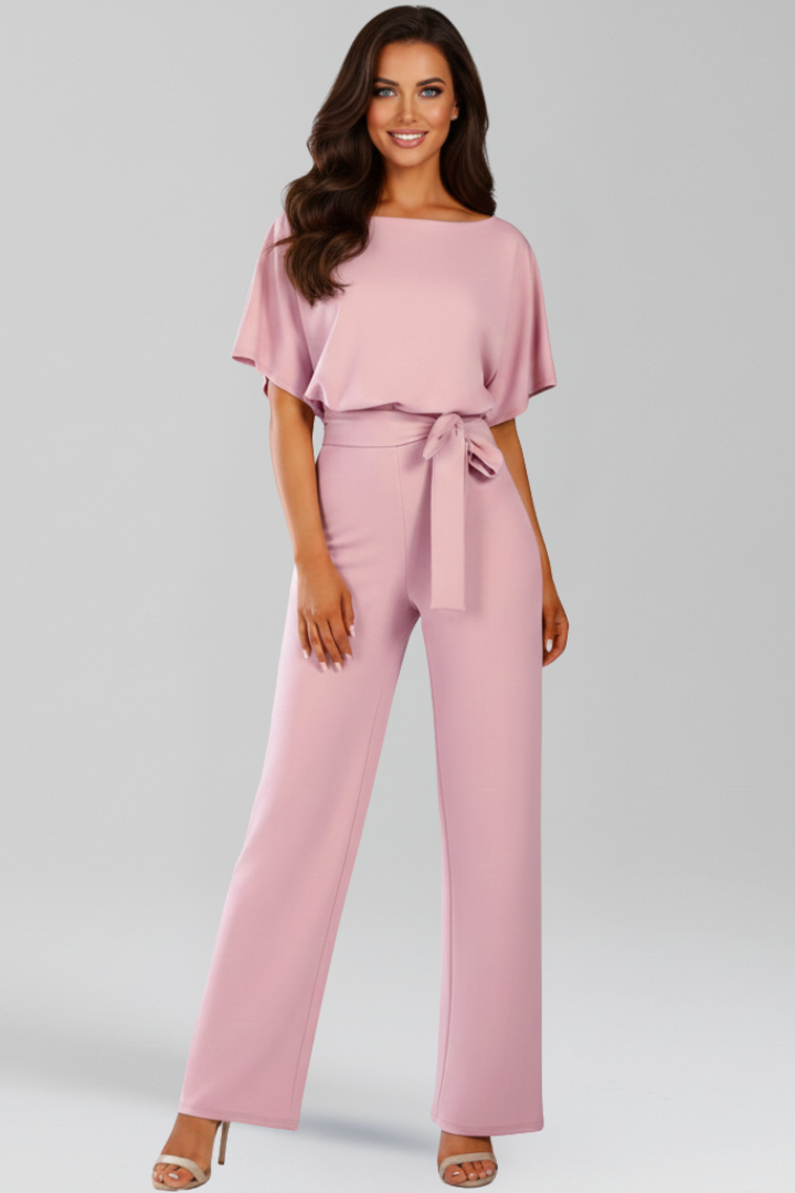 Iris | Women’s Tie-Belt Wide-Leg Classic Jumpsuit