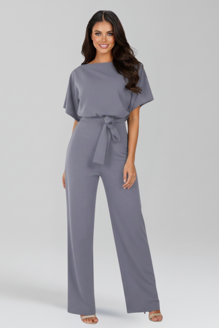 Iris | Women’s Tie-Belt Wide-Leg Classic Jumpsuit