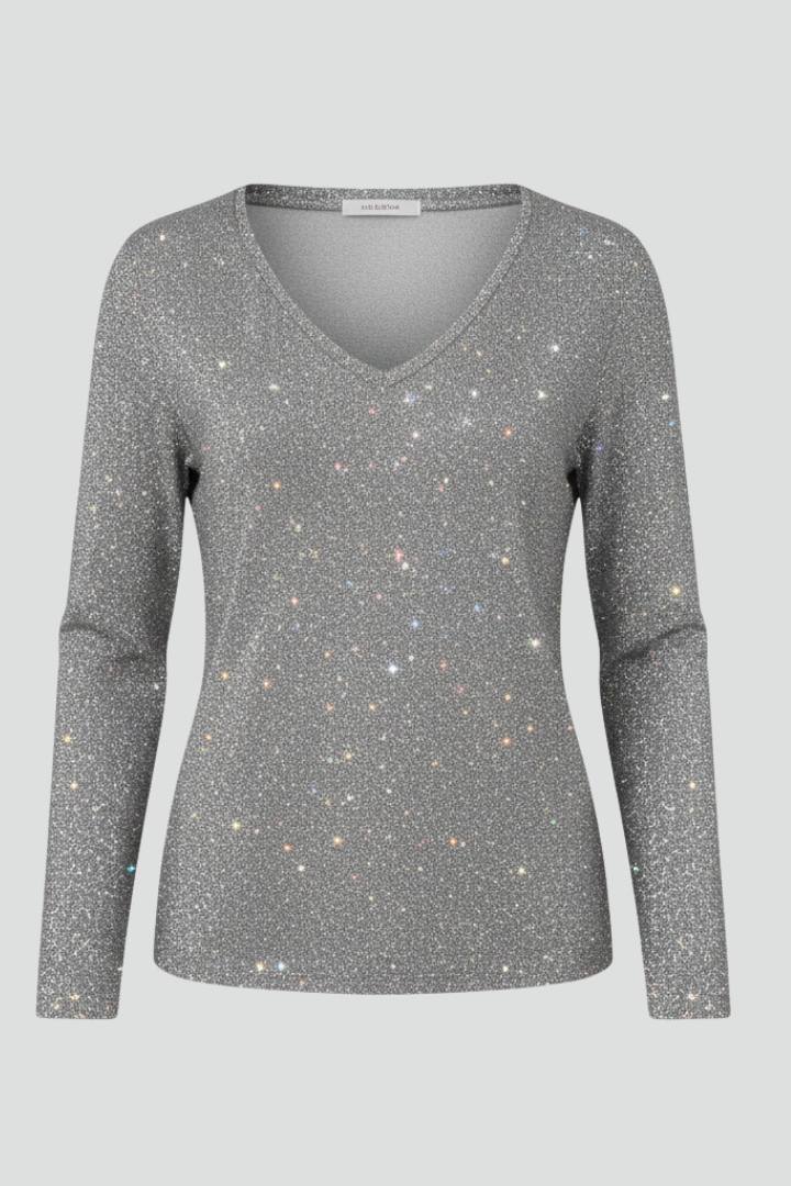 Natasha | Women’s Sequin V-Neck Long Sleeve Jumper