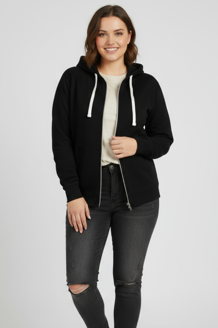 Holly | Women’s Zip Hoodie with Drawstring Hood and Front Pockets