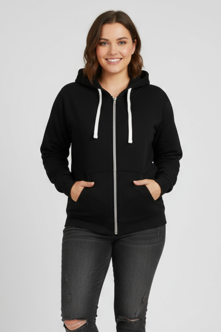 Holly | Women’s Zip Hoodie with Drawstring Hood and Front Pockets