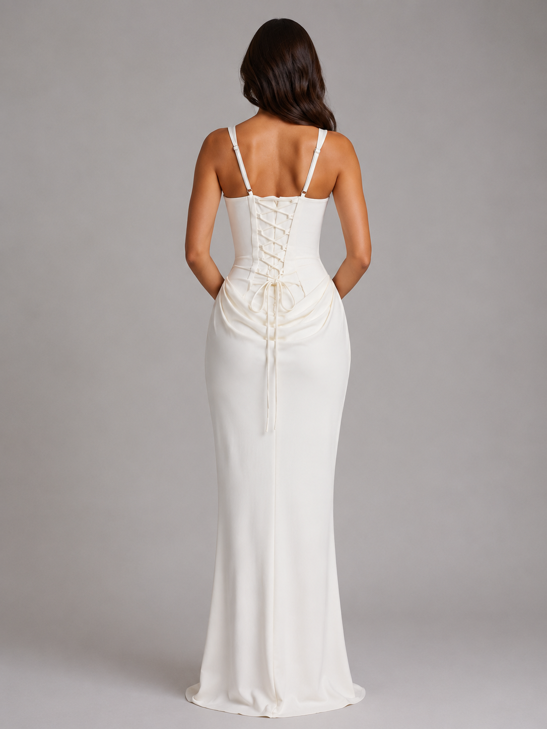 Women's Draped Corset Bodycon Maxi Dress