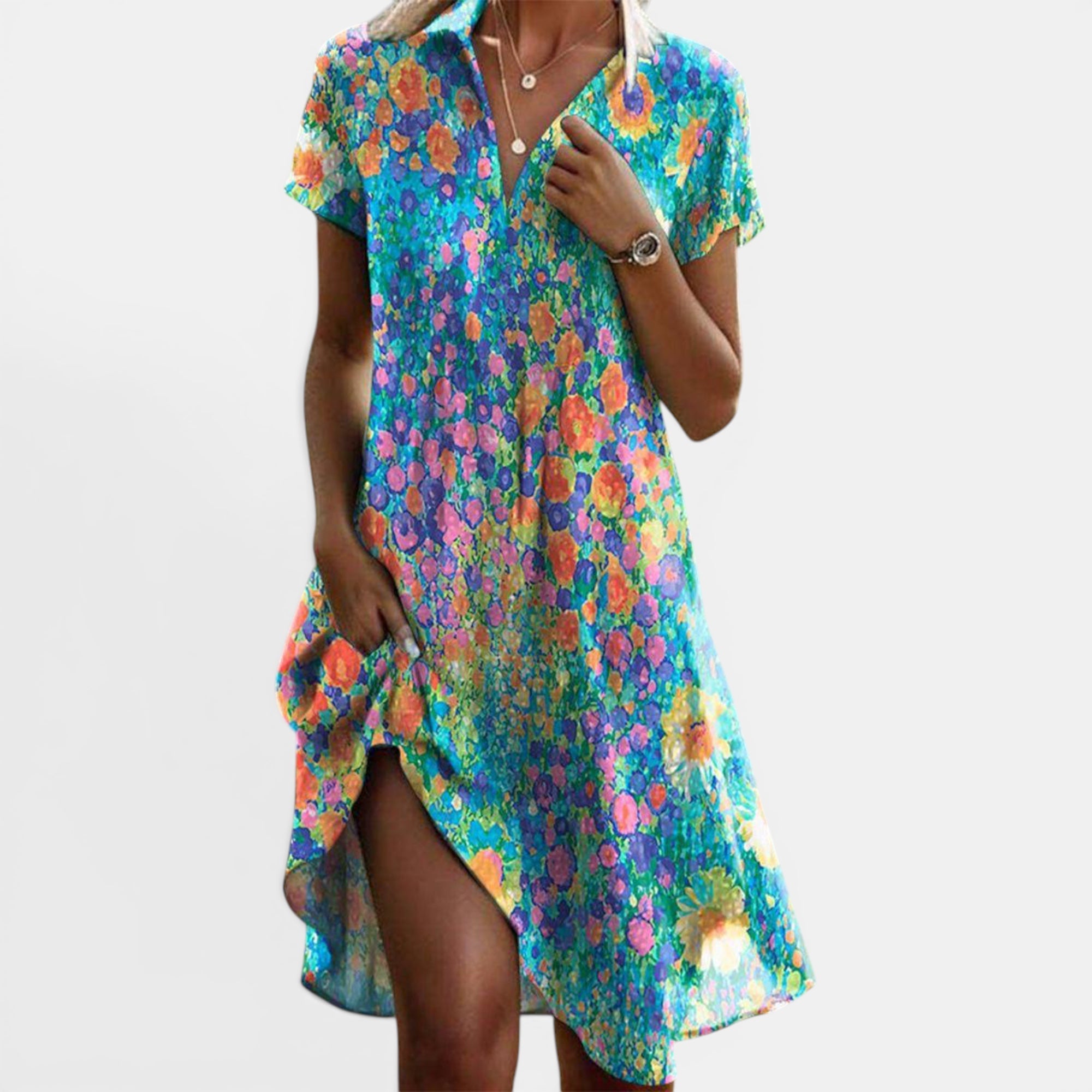Ellmont London | Women's Floral Maxi Boho Summer Dress Lightweight Fit