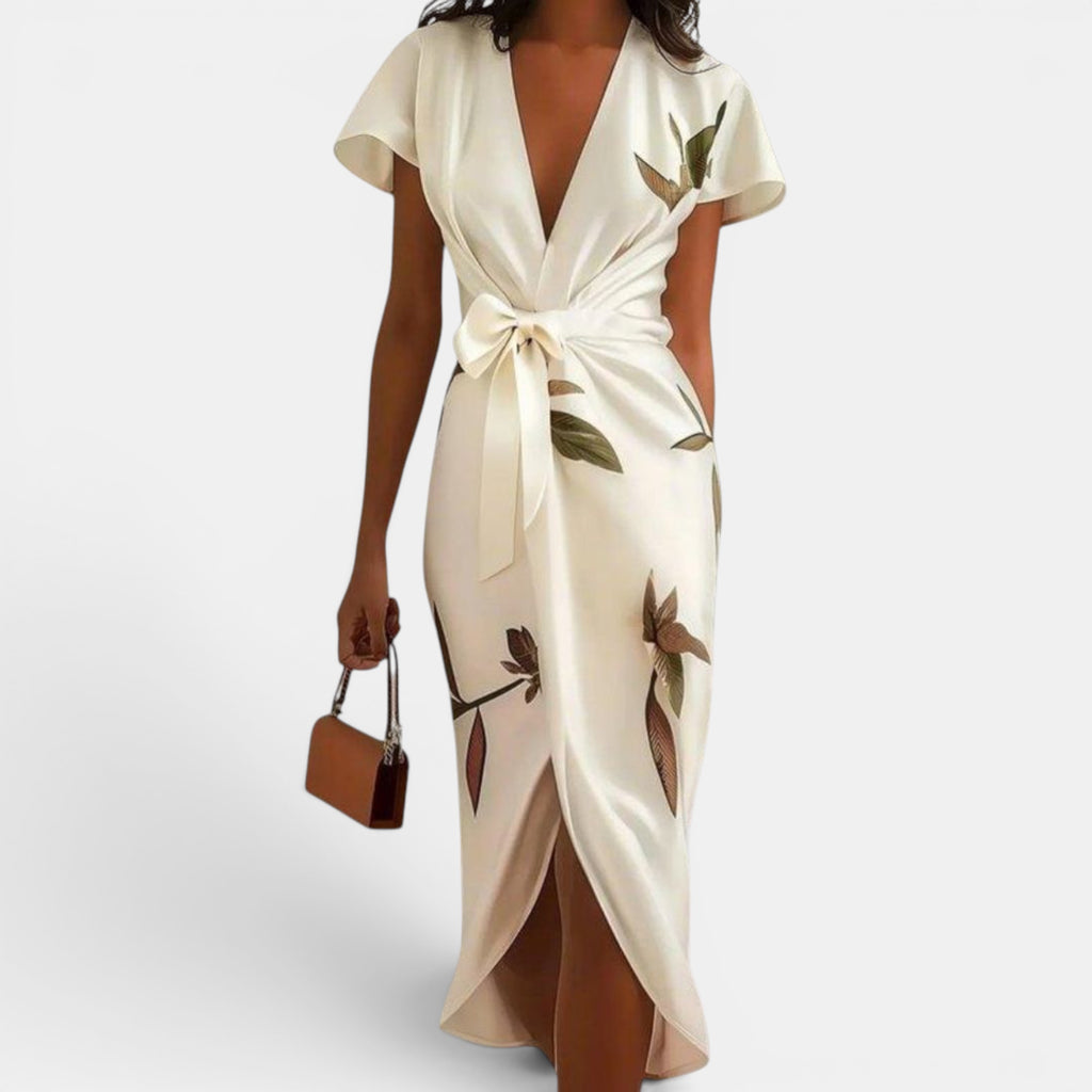 Ellmont London | Women's Flowy V Neck Occasion Summer Dress For Weddings