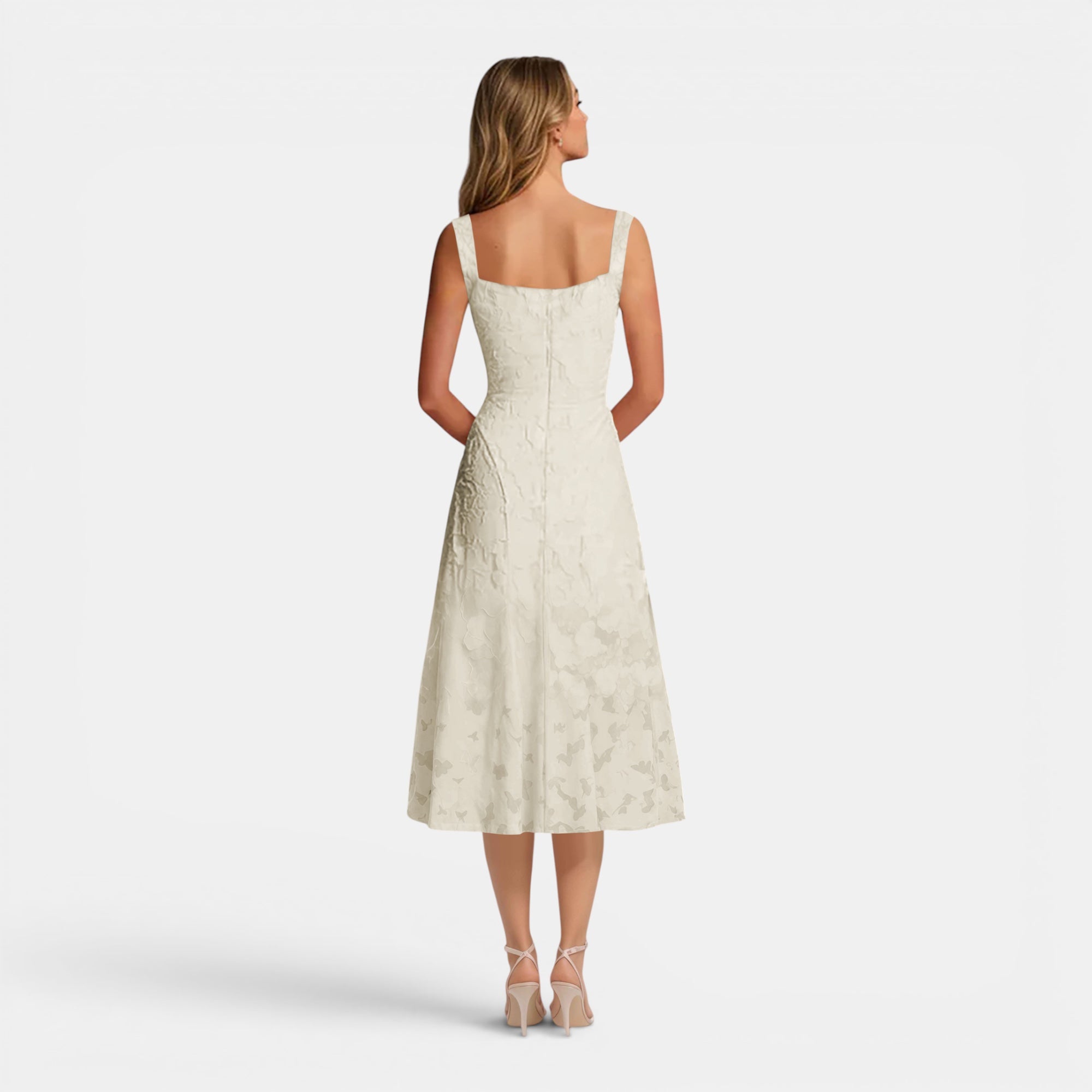 Ellmont London | Women's Square Neck Midi Dress Timeless Occasion Wear