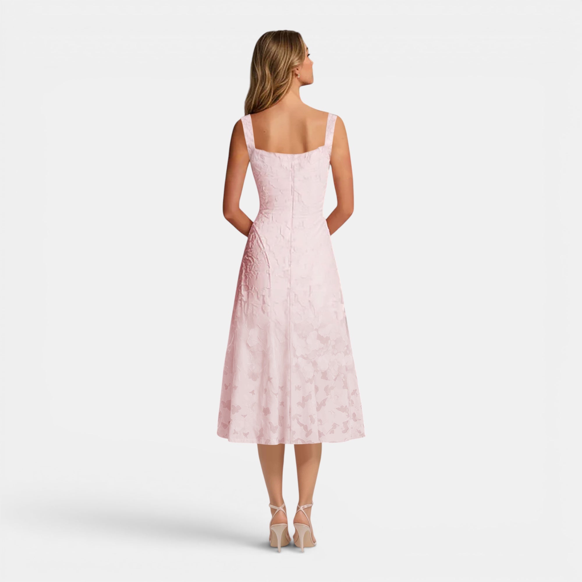 Ellmont London | Women's Square Neck Midi Dress Timeless Occasion Wear