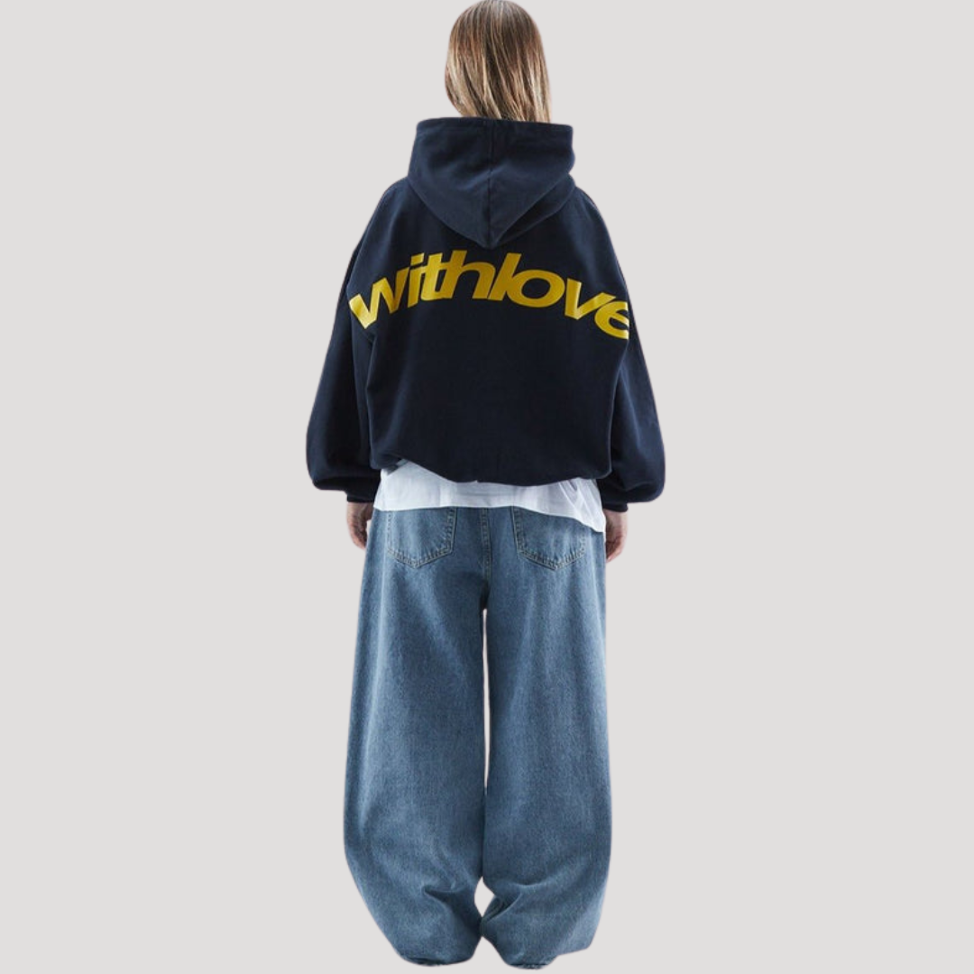 Kirsty | Women's Oversized Hoodie with Graphic Print and Kangaroo Pocket