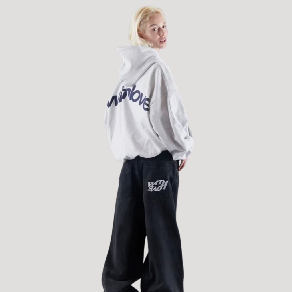 Kirsty | Women's Oversized Hoodie with Graphic Print and Kangaroo Pocket
