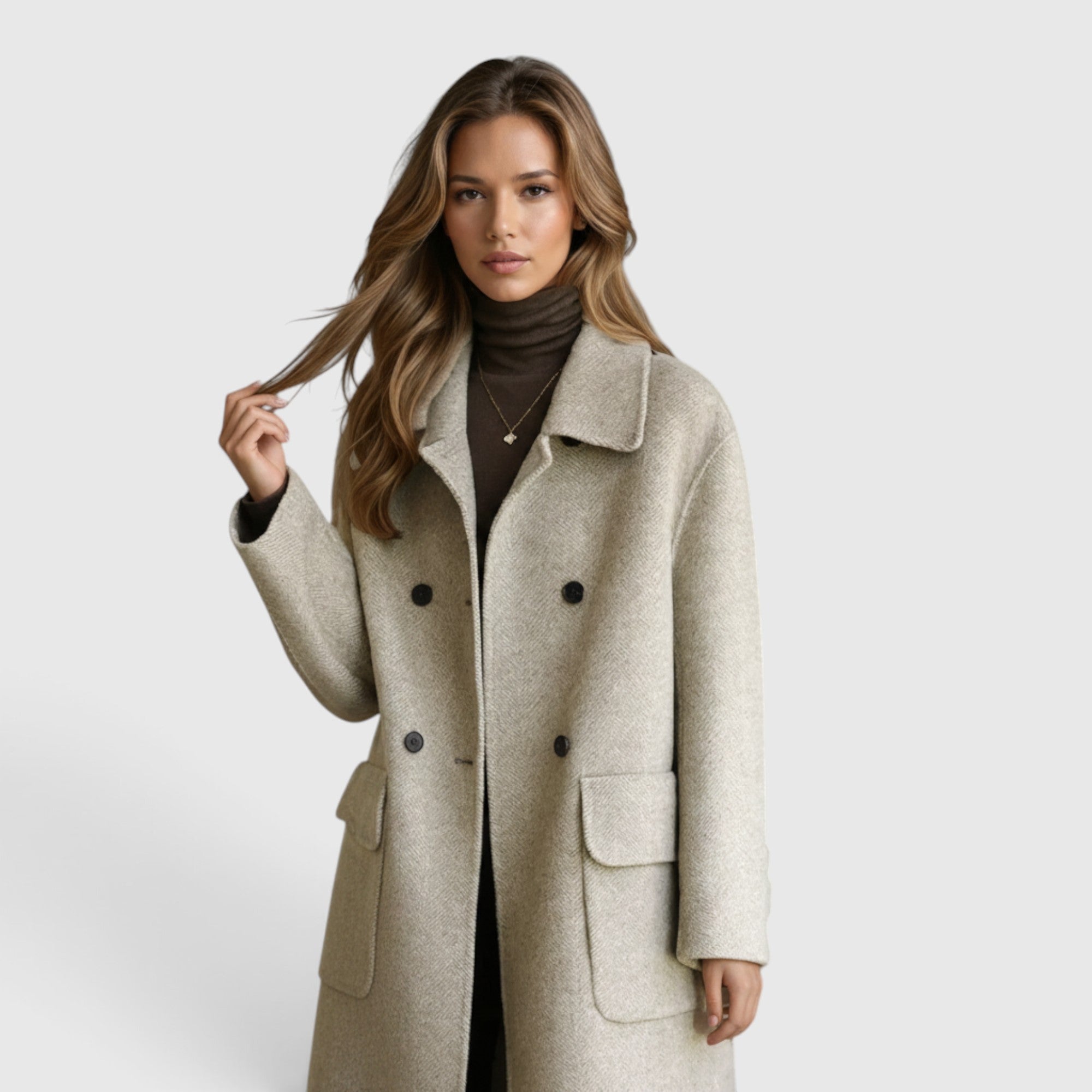 Holly | Women's Overcoat – Warm Wool Blend Knee-Length Coat for Women