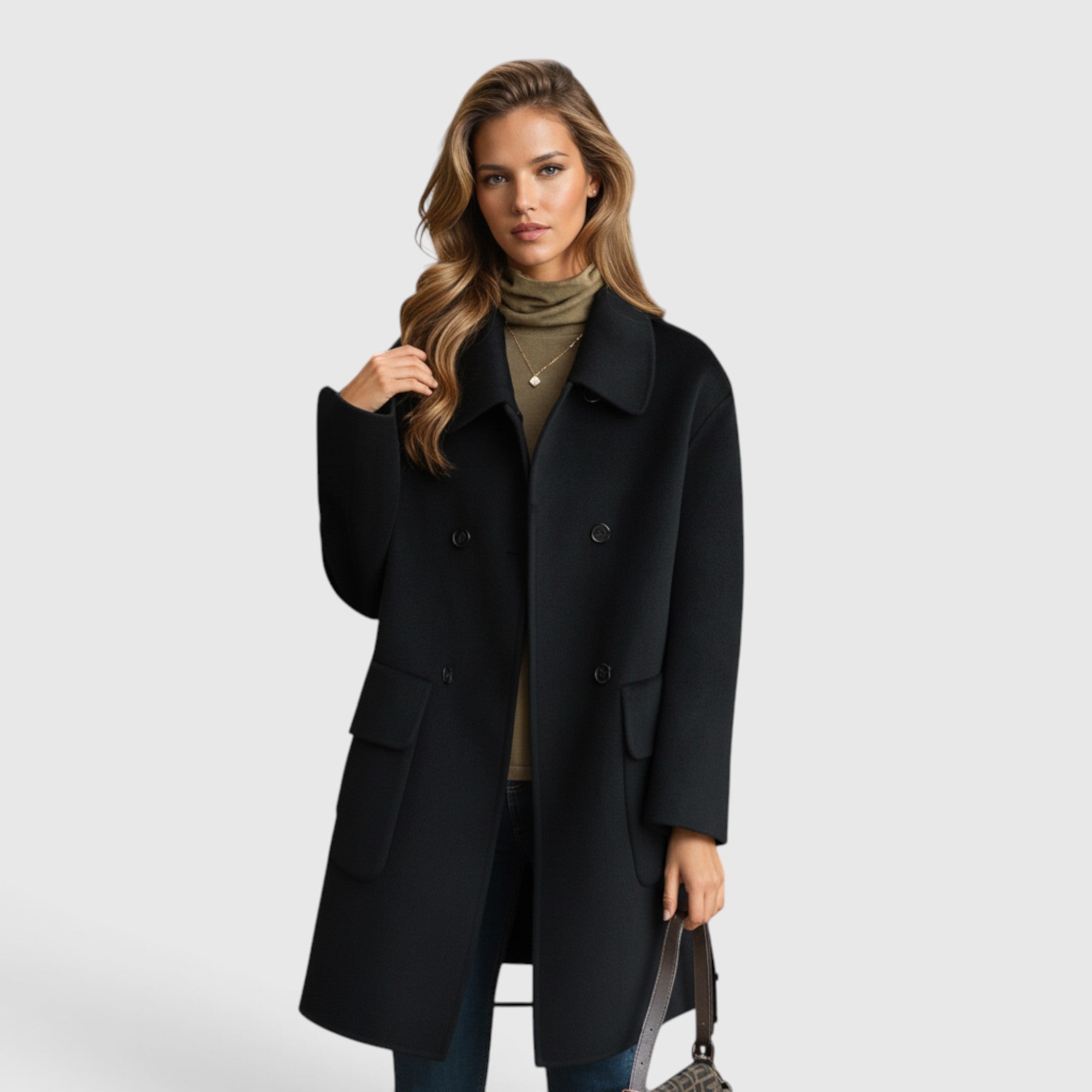 Holly | Women's Overcoat – Warm Wool Blend Knee-Length Coat for Women