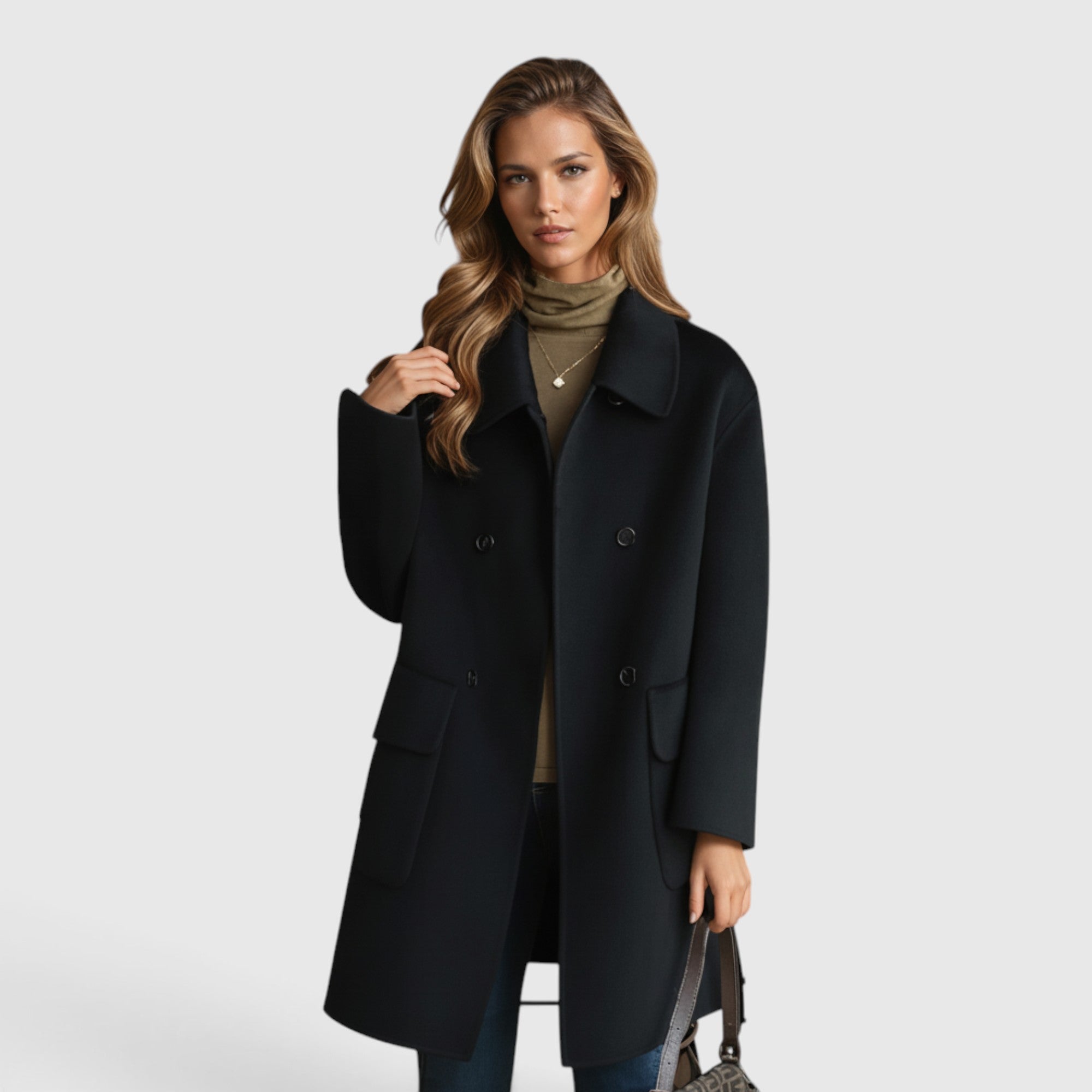 Kate | Wool Coat Women's Elegant Knee Length Tailored Coat