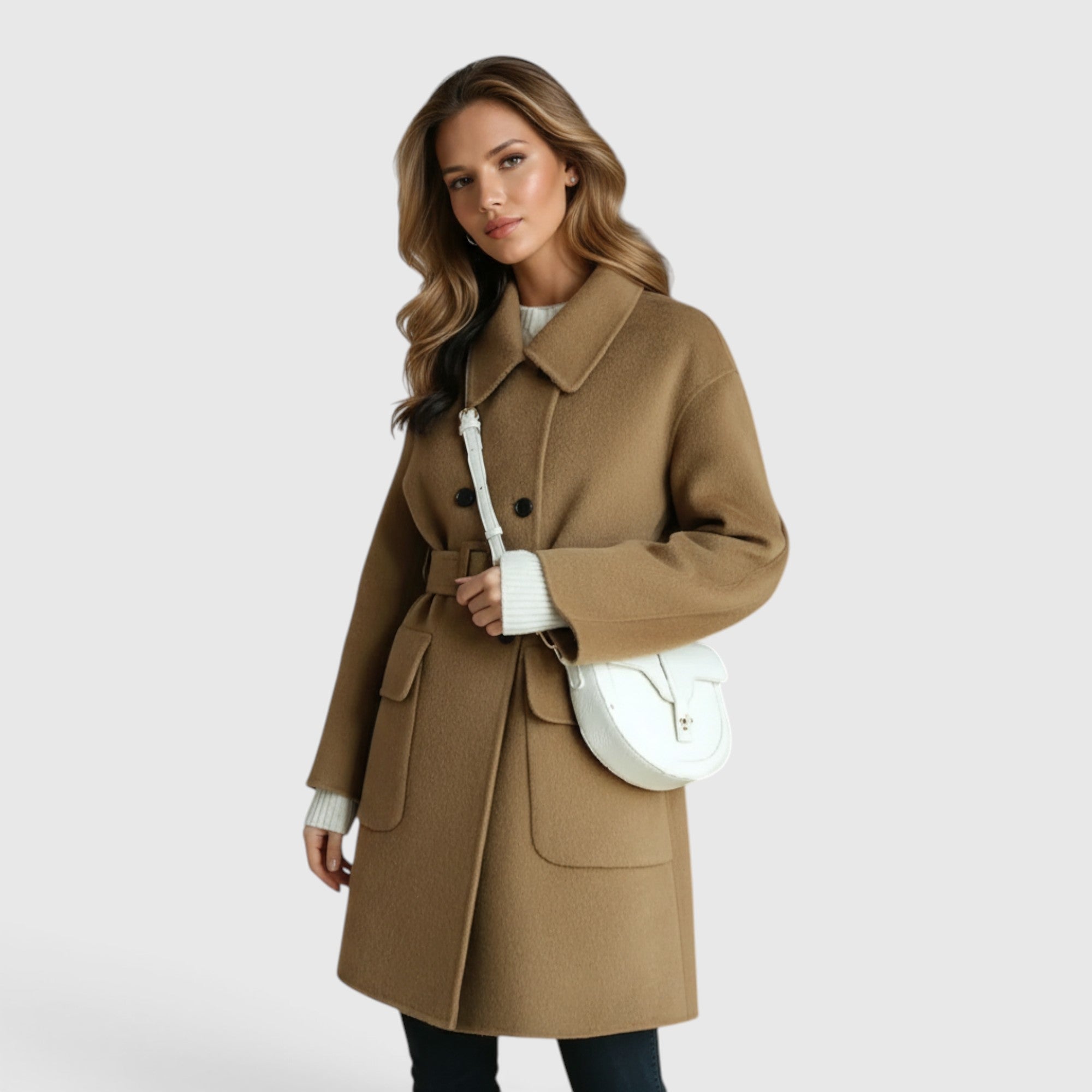 Kate | Wool Coat Women's Elegant Knee Length Tailored Coat