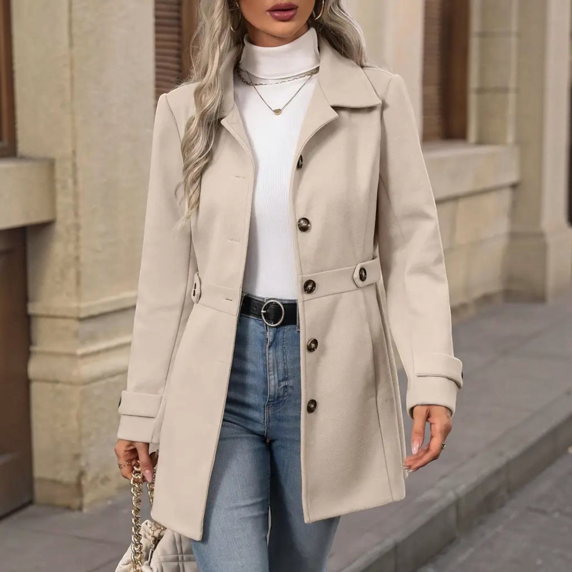 Jasmine | Wool Coat Women's Elegant Tailored Long Outerwear Coat