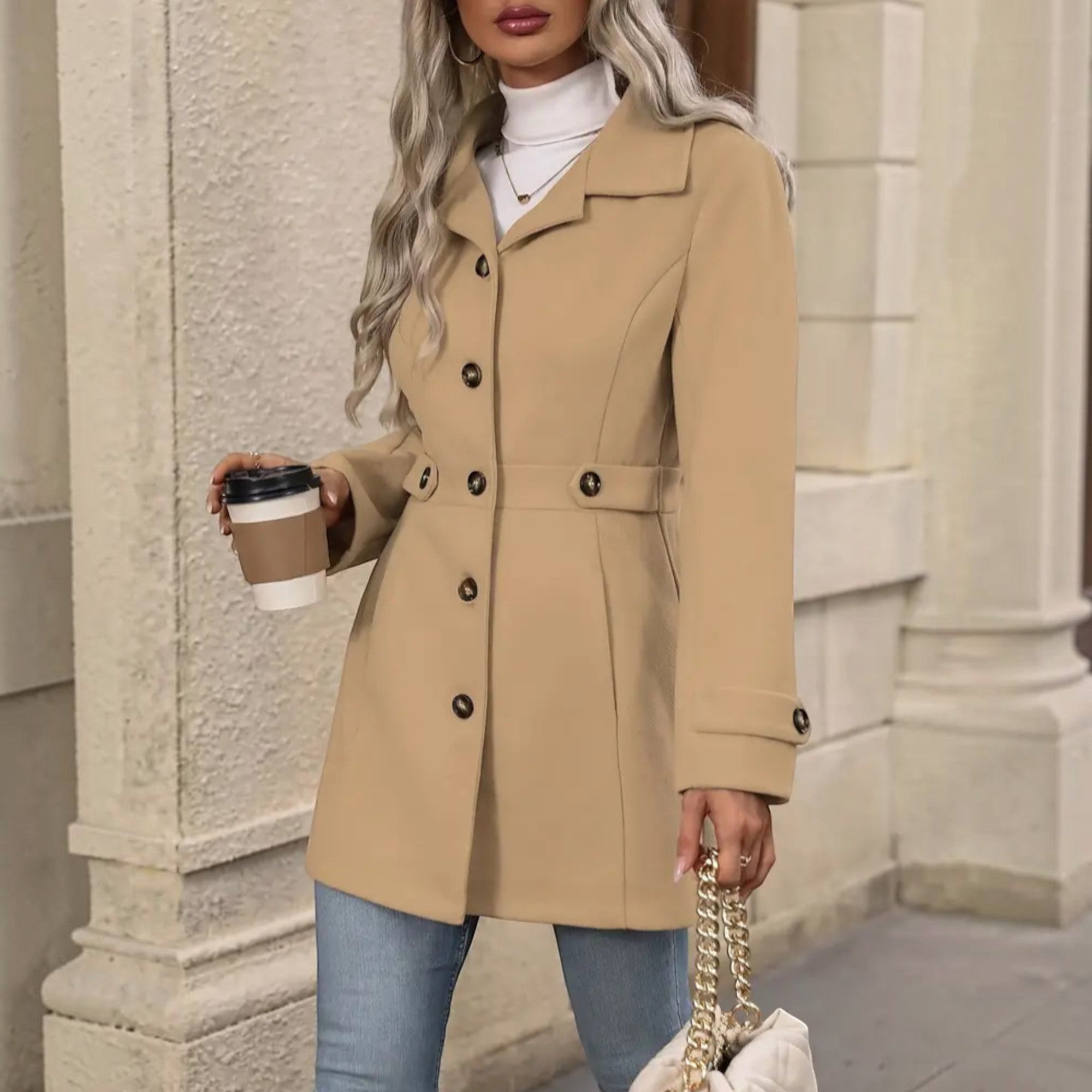 Jasmine | Wool Coat Women's Elegant Tailored Long Outerwear Coat