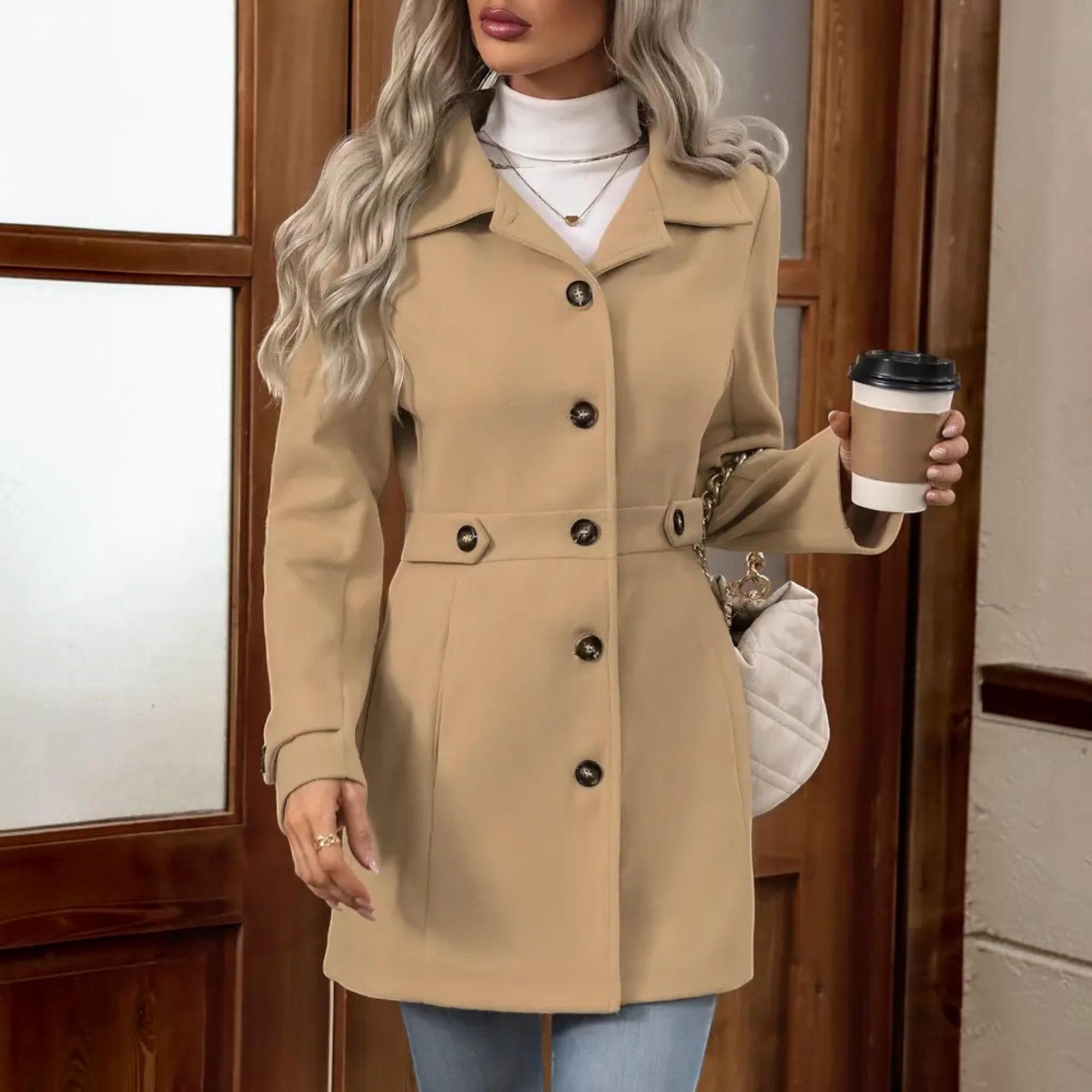 Jasmine | Wool Coat Women's Elegant Tailored Long Outerwear Coat