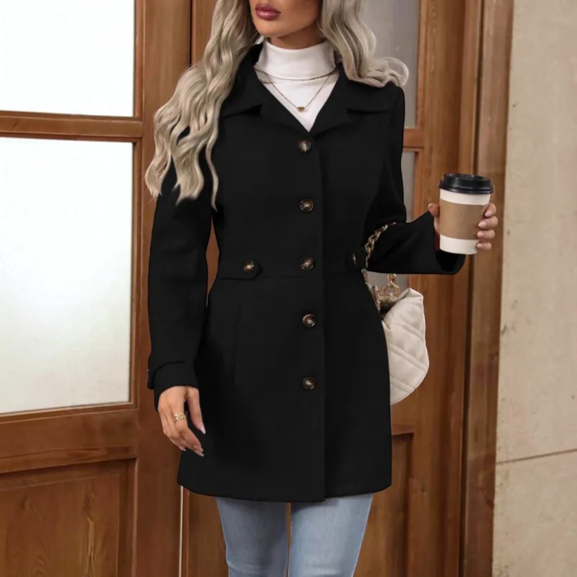 Jasmine | Wool Coat Women's Elegant Tailored Long Outerwear Coat
