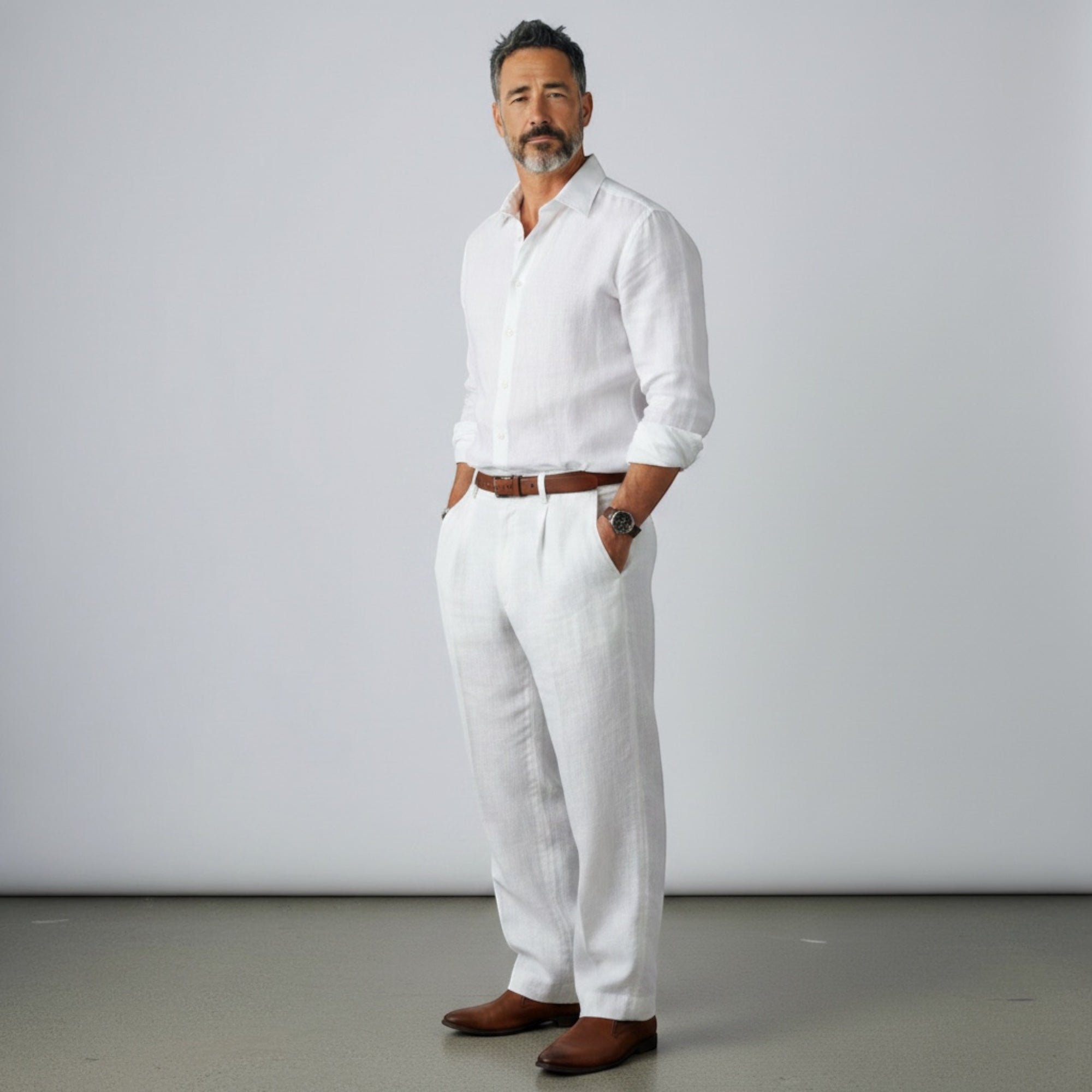 Ellmont London | Men’s Lightweight Business Casual Linen Trousers