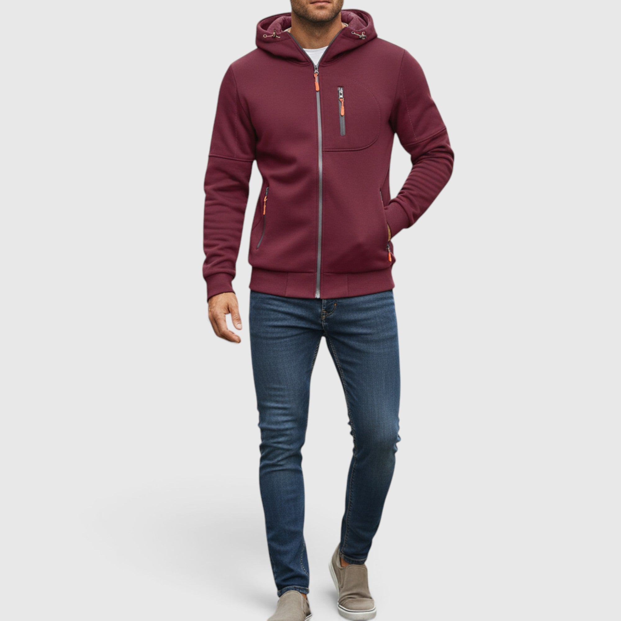 Noah | Men's Waterproof Hooded Coat Casual Loose Fit Zip Hoodie