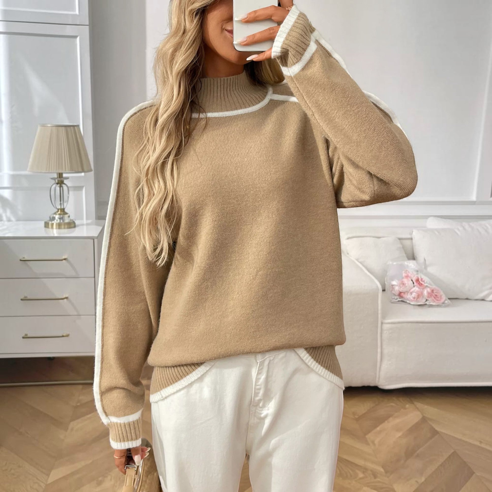 Ellmont London | Women's Soft Knit Turtleneck Pullover Sweater Everyday Wear
