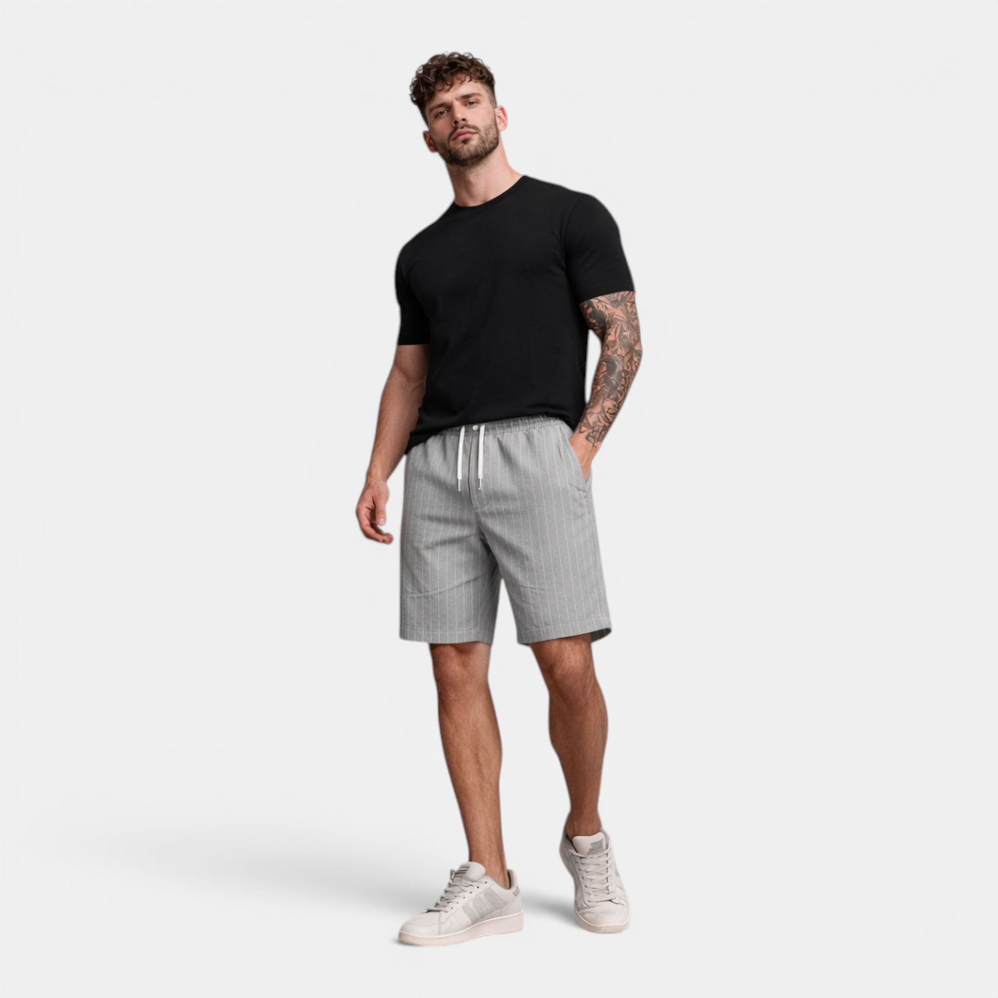 Ellmont London | Men's Breathable Casual Linen Summer Shorts Regular Fit