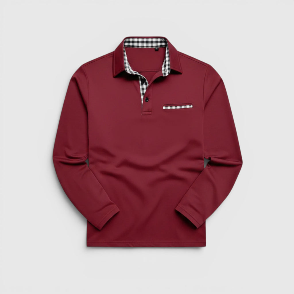 Ellmont London | Men's Breathable Cotton Blend Button Up Longsleeve Polo