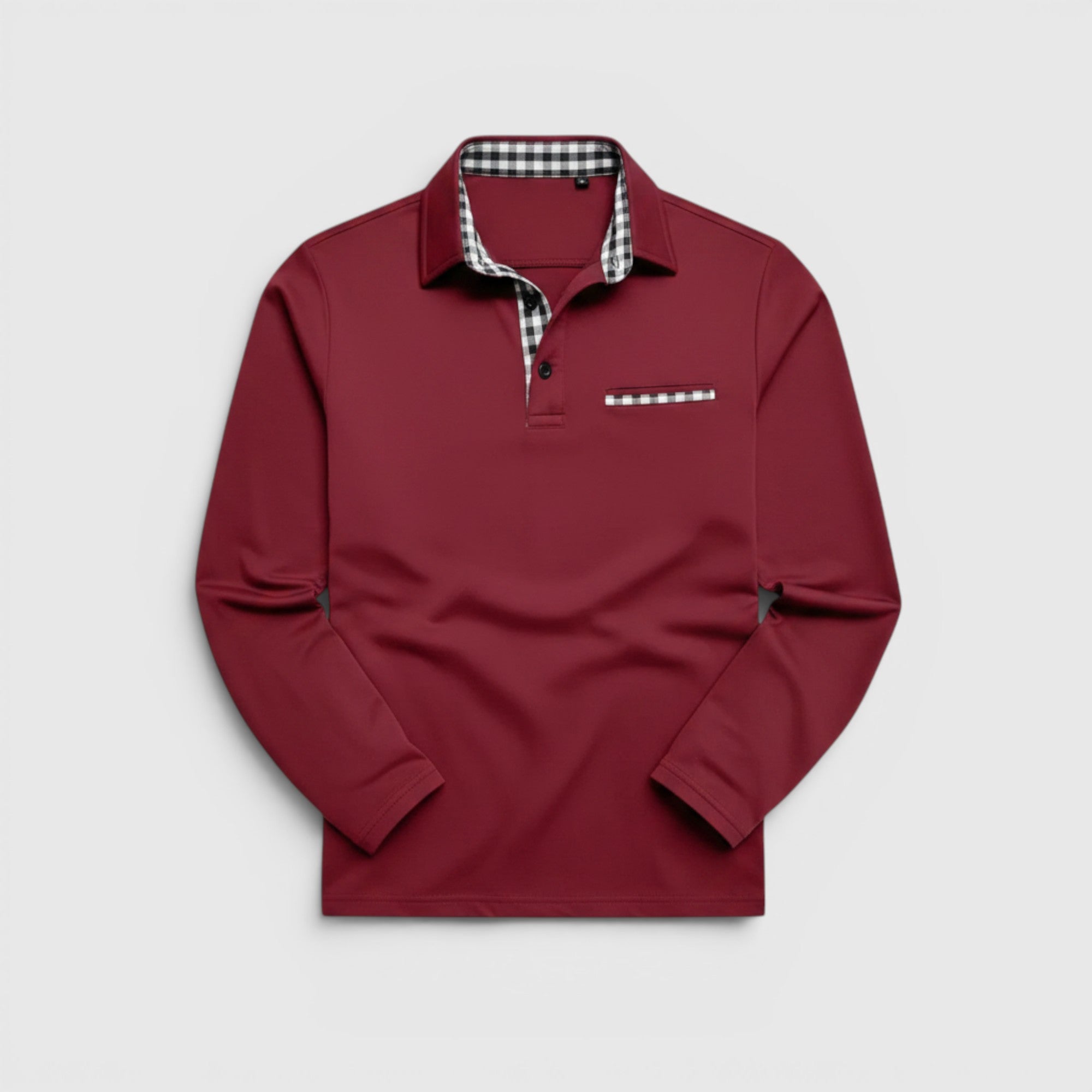 Ellmont London | Men's Breathable Cotton Blend Button Up Longsleeve Polo
