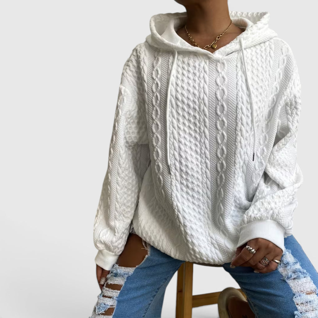 Ellmont London | Women's Plus Size Long Sleeve Hoodie Relaxed Fit Sweatshirt