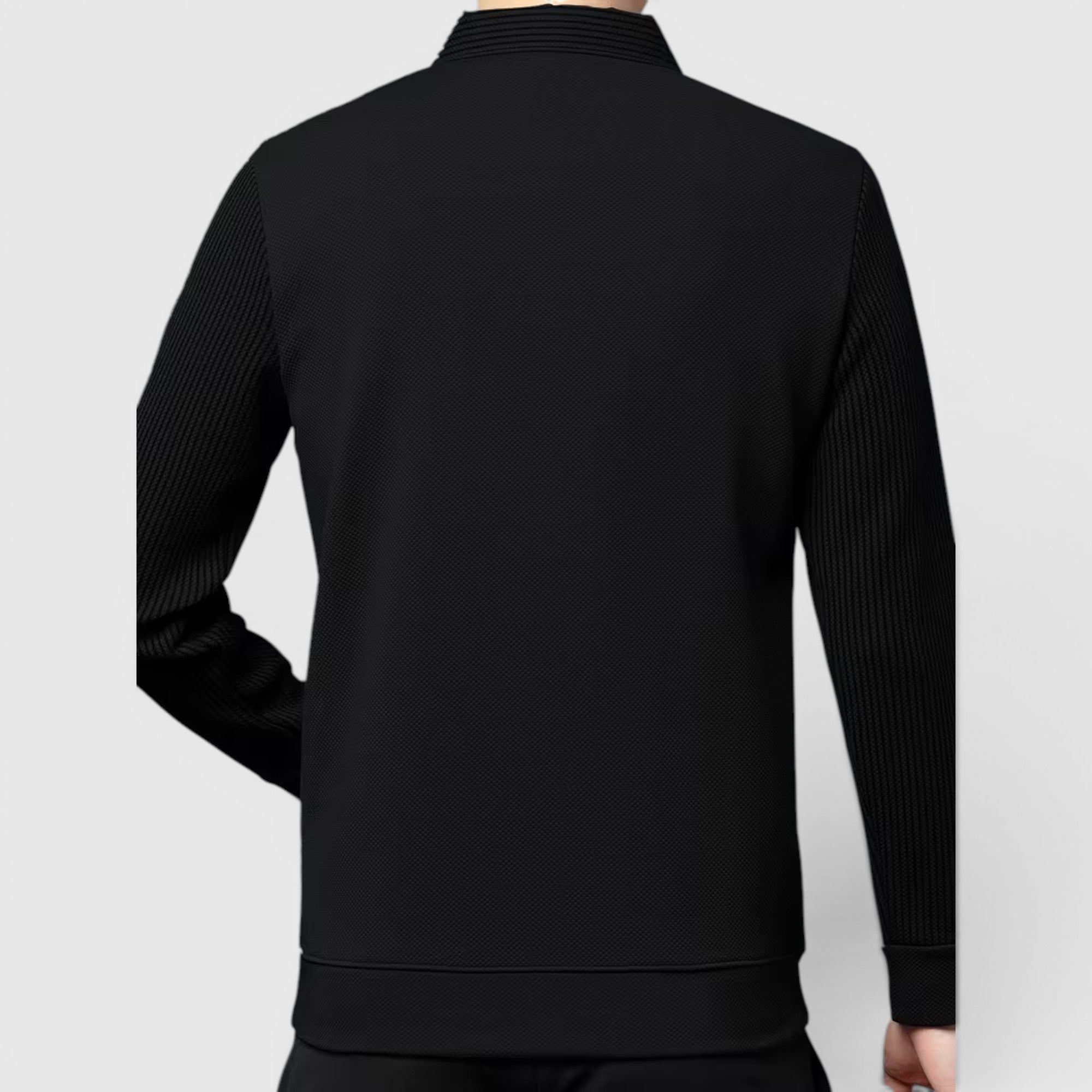 Ellmont London | Men's V-Neck Sweater Faux Two-Piece Polo Shirt for Everyday Wear