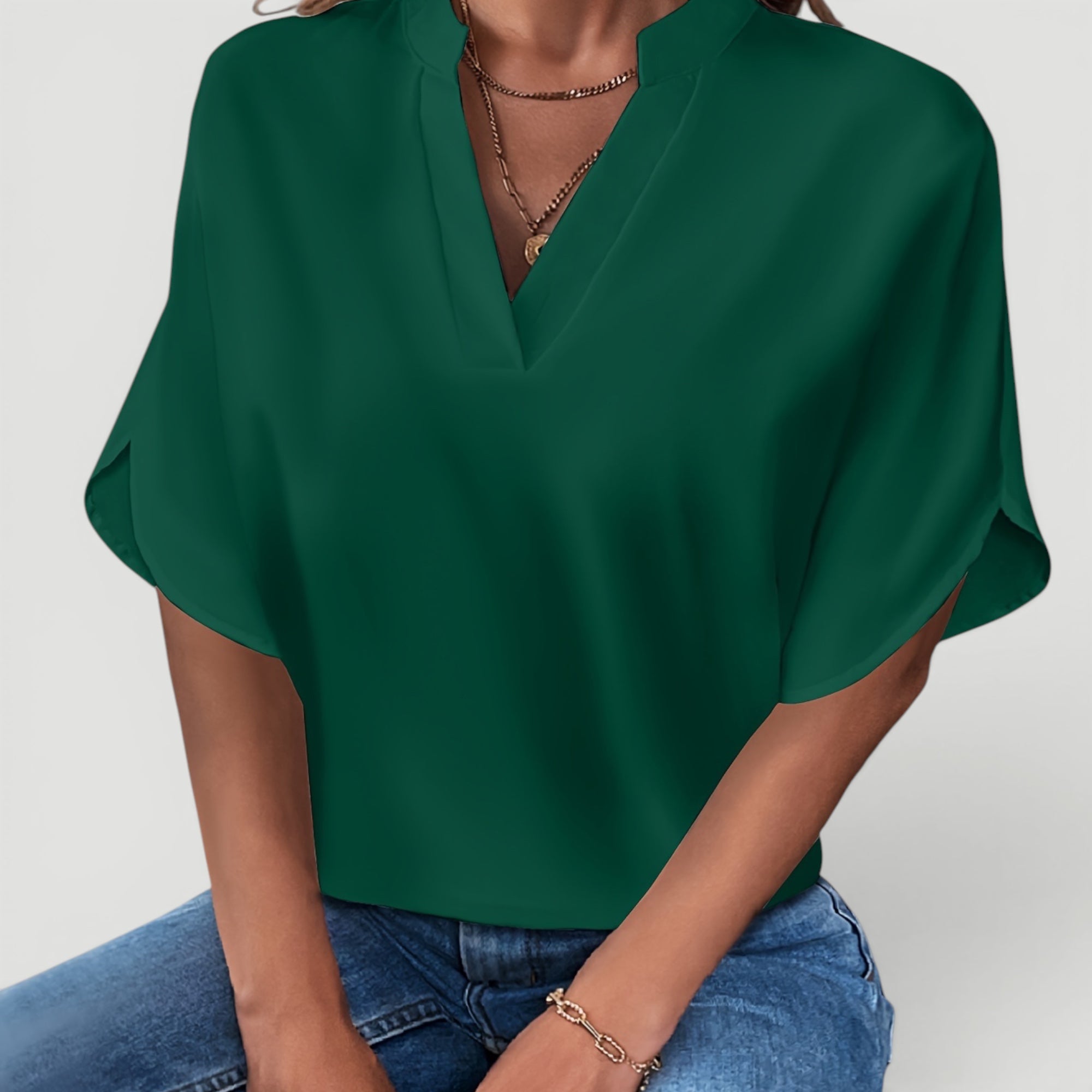 Ellmont London | Women’s Lightweight Blouse Elegant Short Sleeve