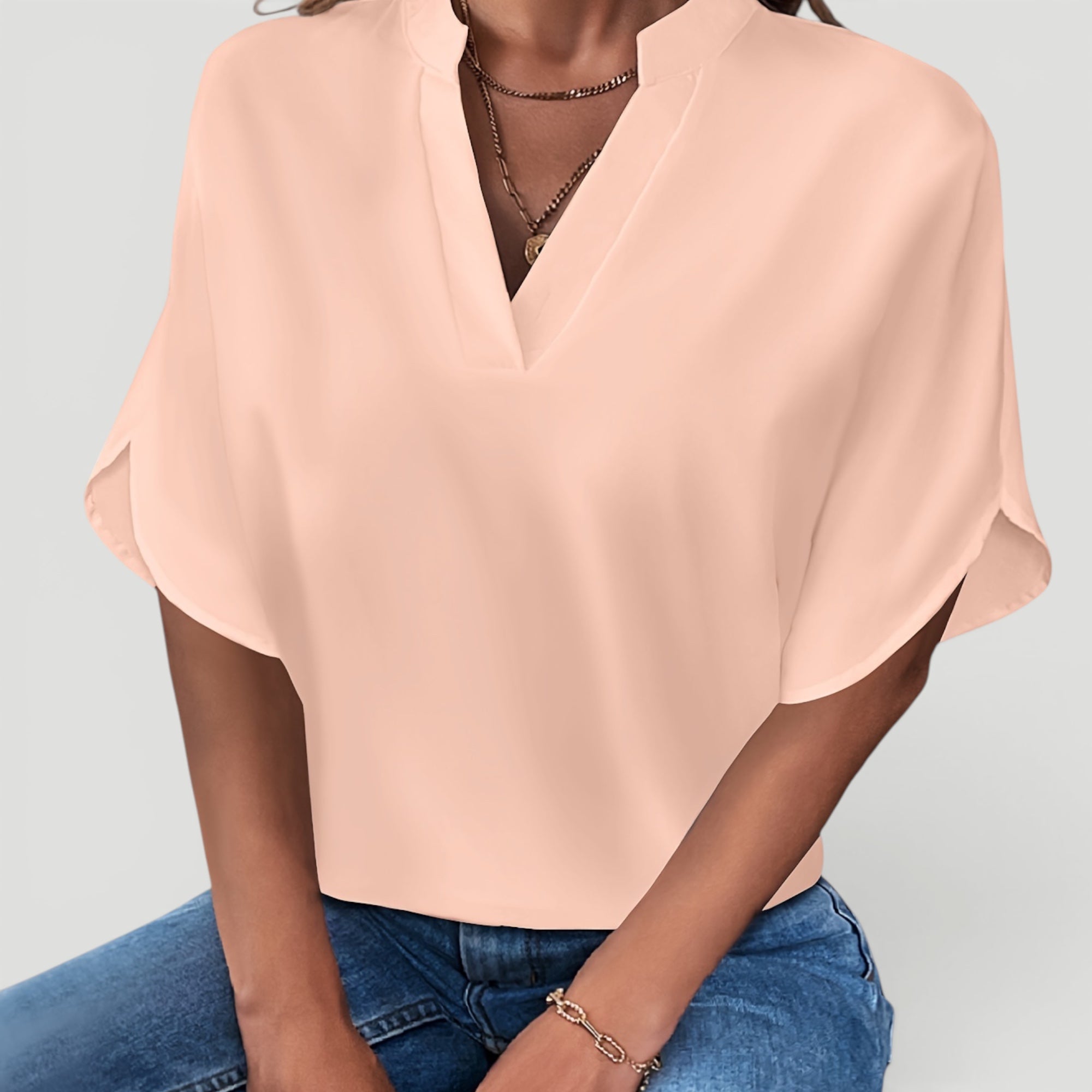 Ellmont London | Women’s Lightweight Blouse Elegant Short Sleeve