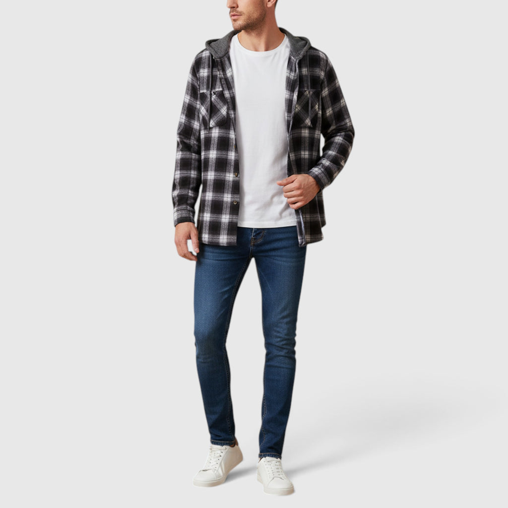 Nicholas | Men's Hooded Flannel Shirt Jacket – Everyday Plaid Layer