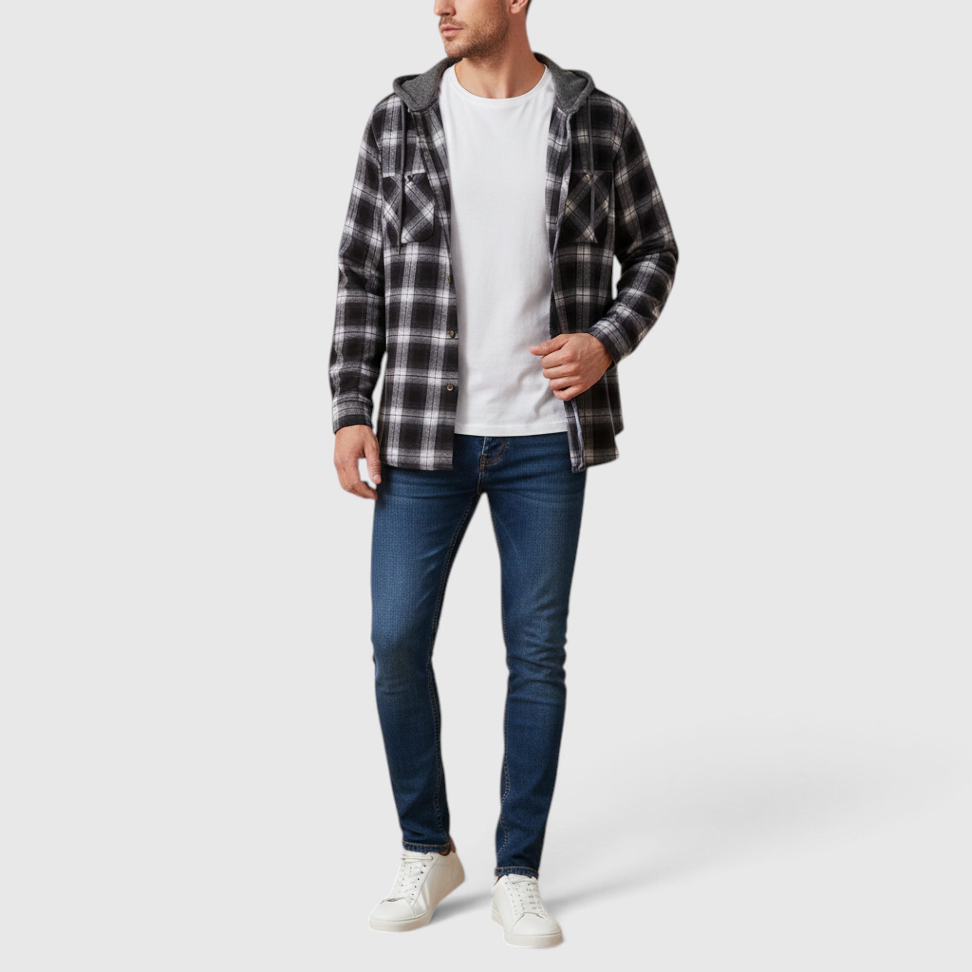 Nicholas | Men's Hooded Flannel Shirt Jacket – Everyday Plaid Layer