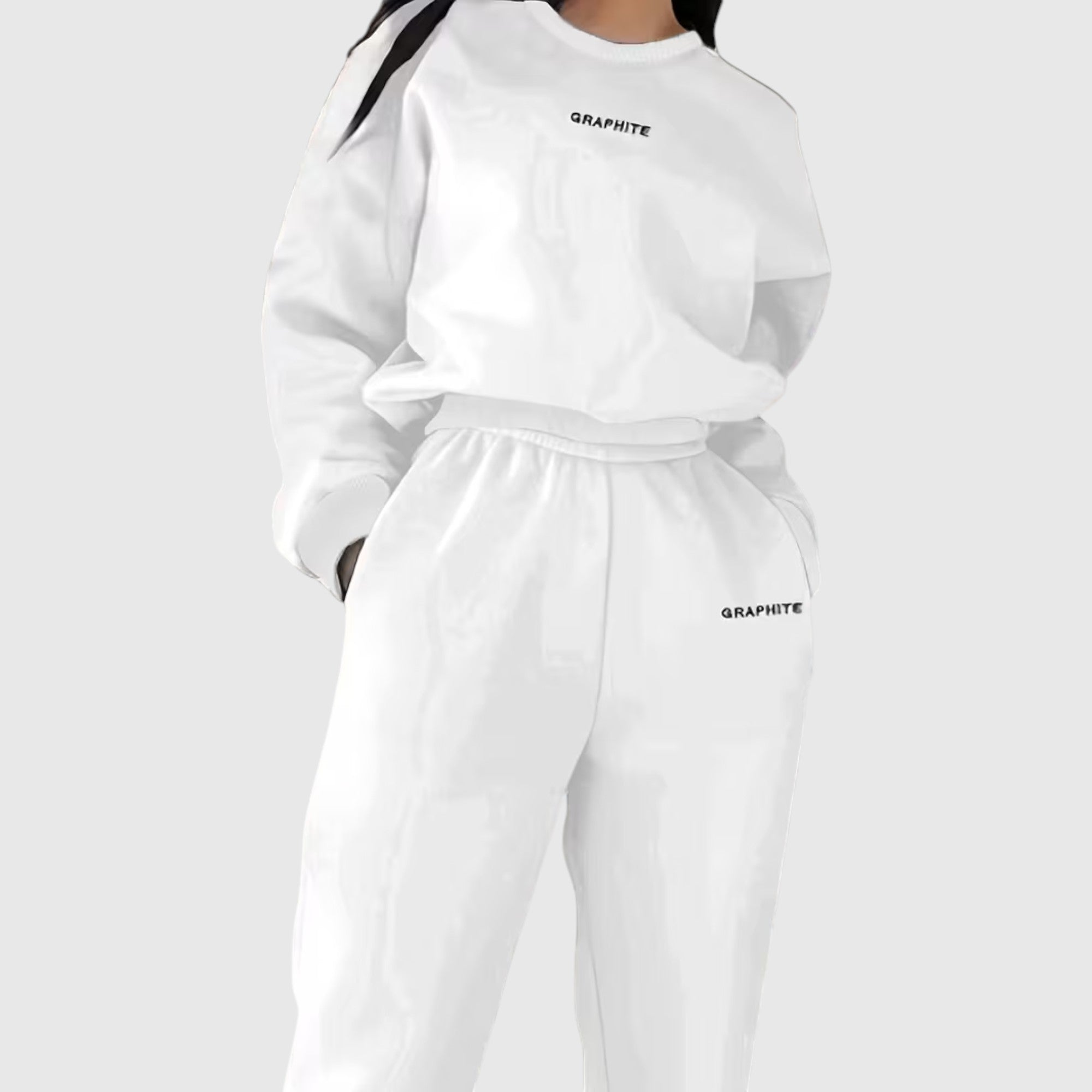 Hazel | Women's Loose Fit Embroidered Tracksuit Two-Piece Lounge Set
