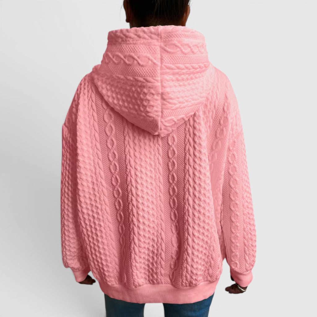 Ellmont London | Women's Plus Size Long Sleeve Hoodie Relaxed Fit Sweatshirt