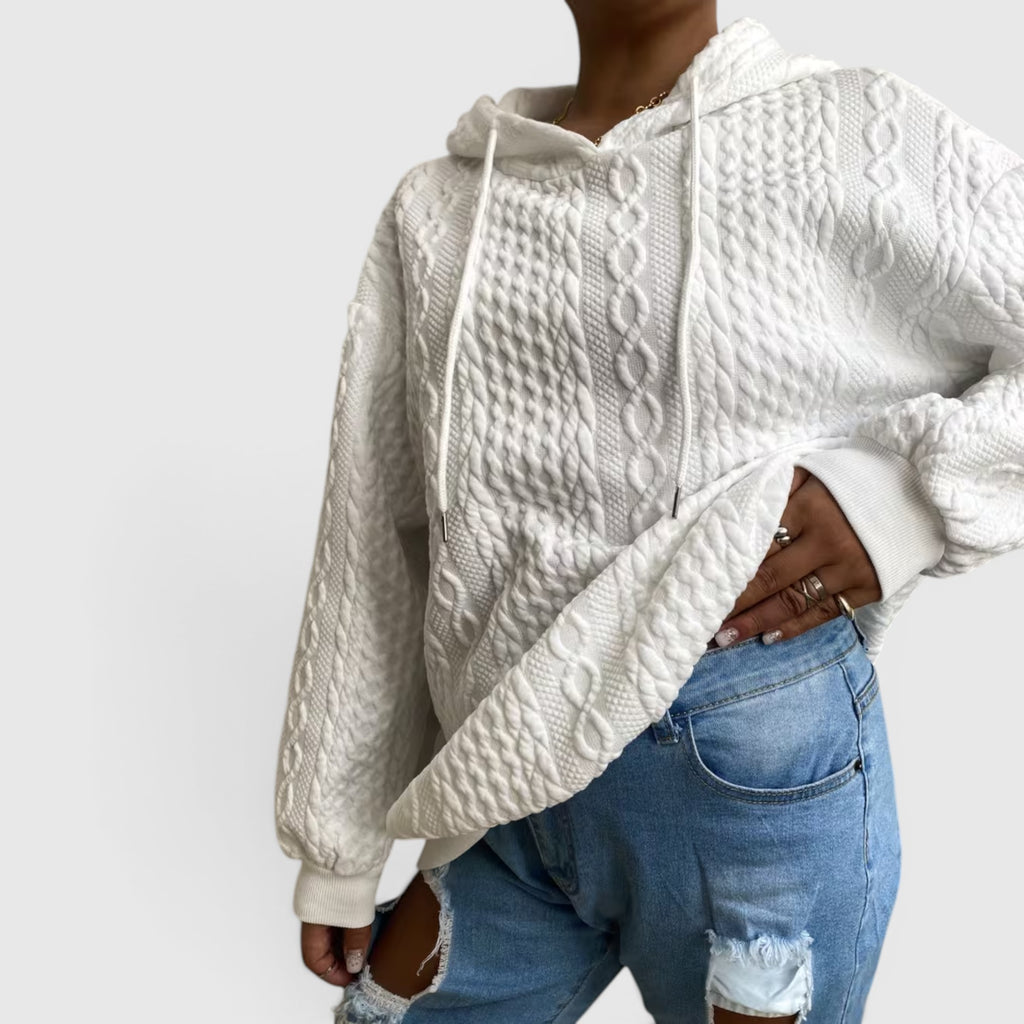 Ellmont London | Women's Plus Size Long Sleeve Hoodie Relaxed Fit Sweatshirt