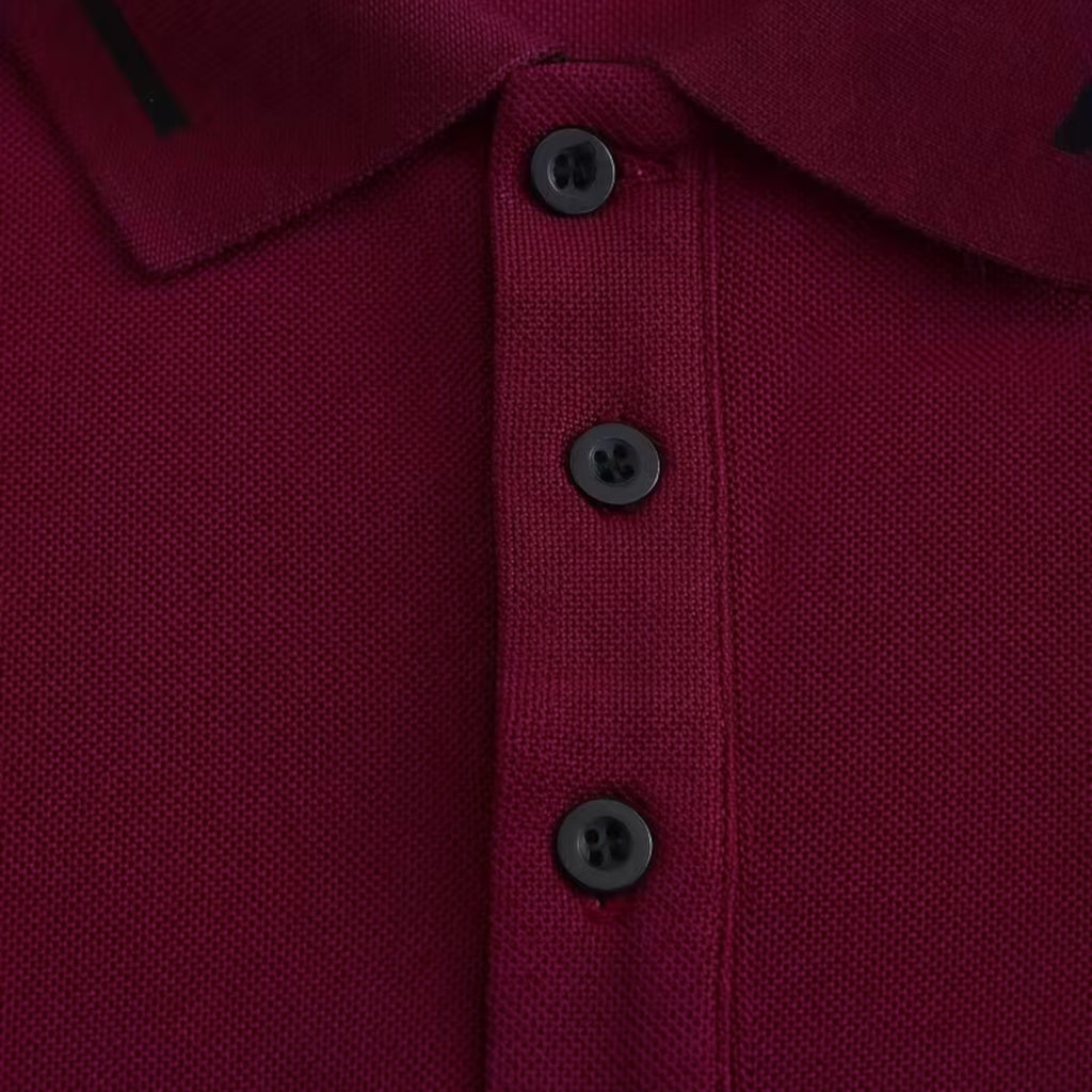 Isaac | Men's Casual Polo Shirt Long Sleeve Rib-Knit Everyday Wear
