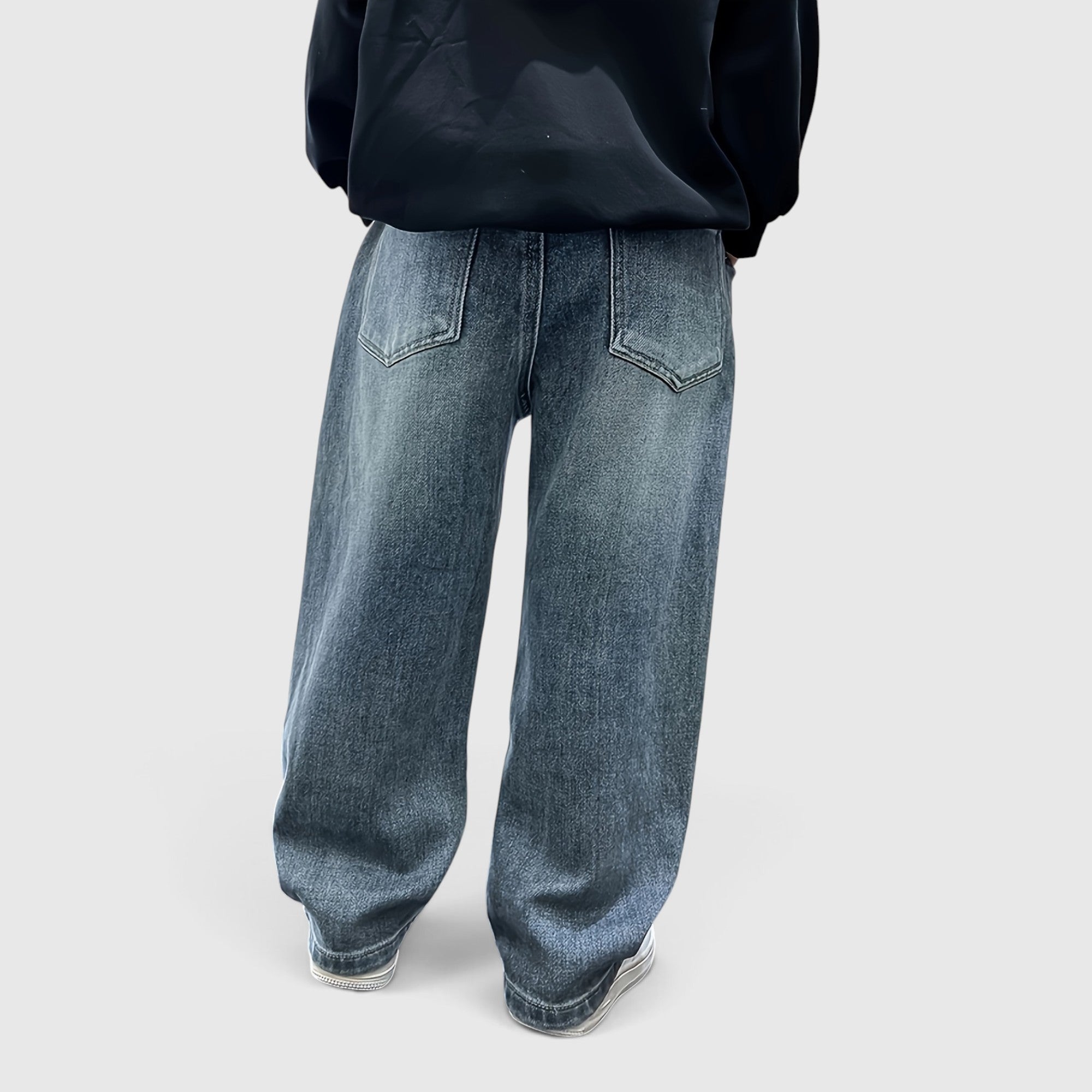 Gareth | Boys' Baggy Cargo Jeans Mid Waist Loose Fit Long Trousers