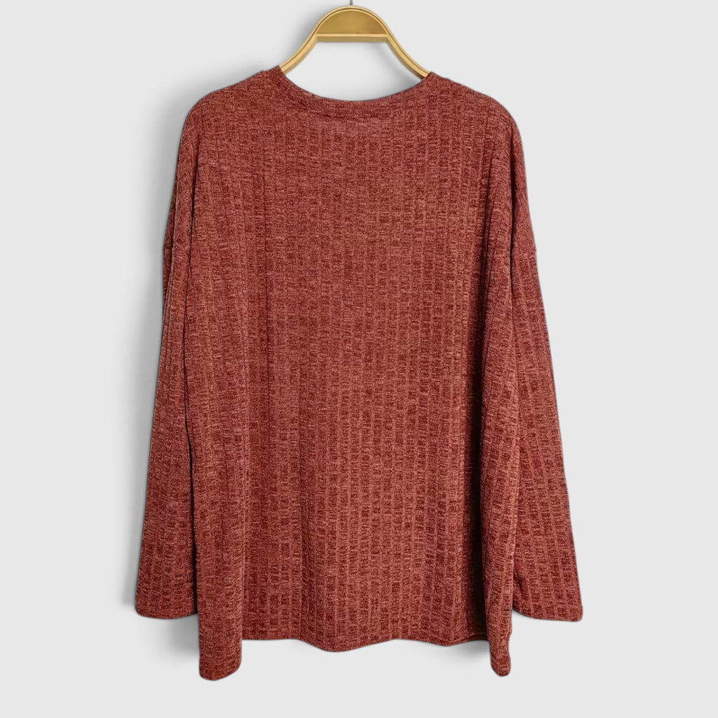 Lola | Women's Plus Size Crewneck Sweater – Relaxed Fit Long Sleeve Casual Top