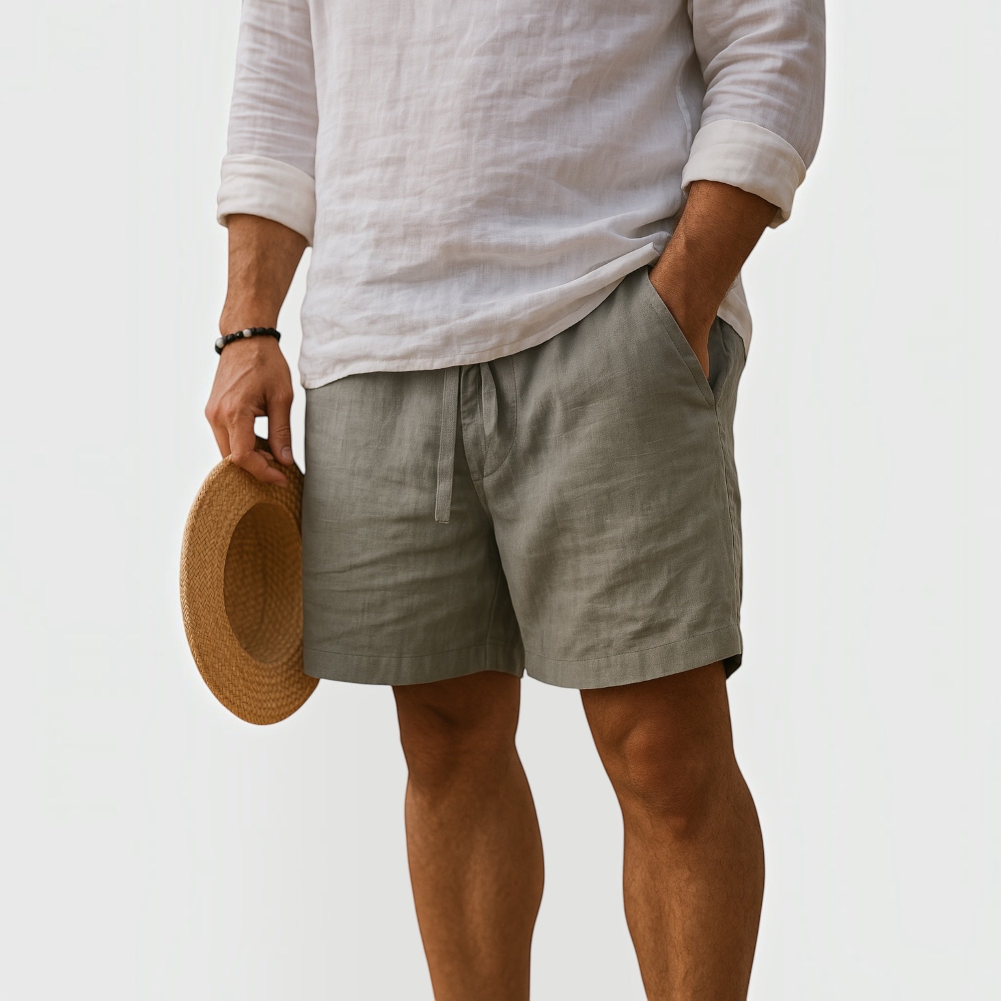 Ellmont London | Men’s Linen Shorts Essentials  Lightweight Summer Comfort Fit