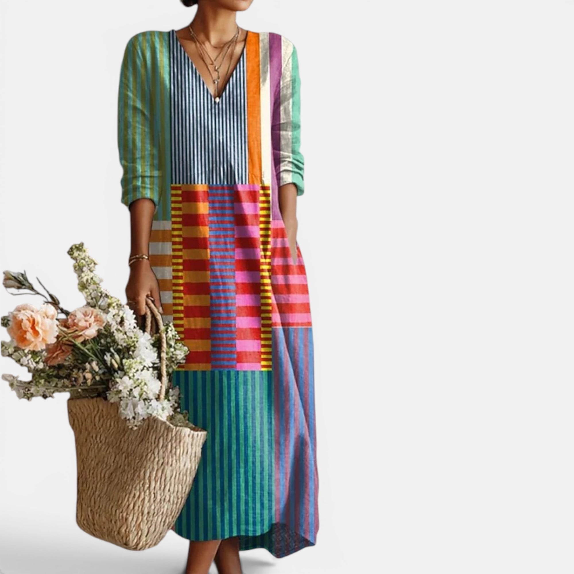 Ellmont London | Women's Linen Midi Blend Dress Breathable For Summer Wear