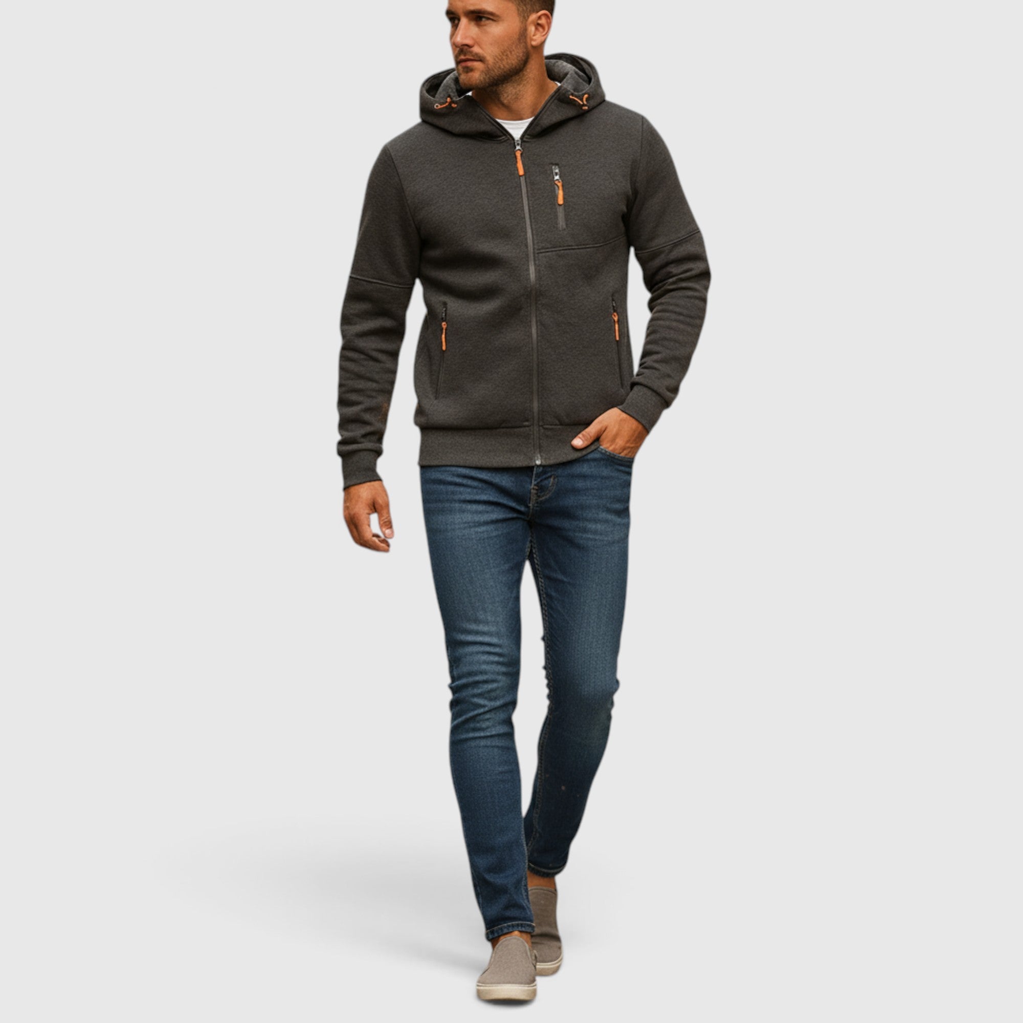 Noah | Men's Waterproof Hooded Coat Casual Loose Fit Zip Hoodie