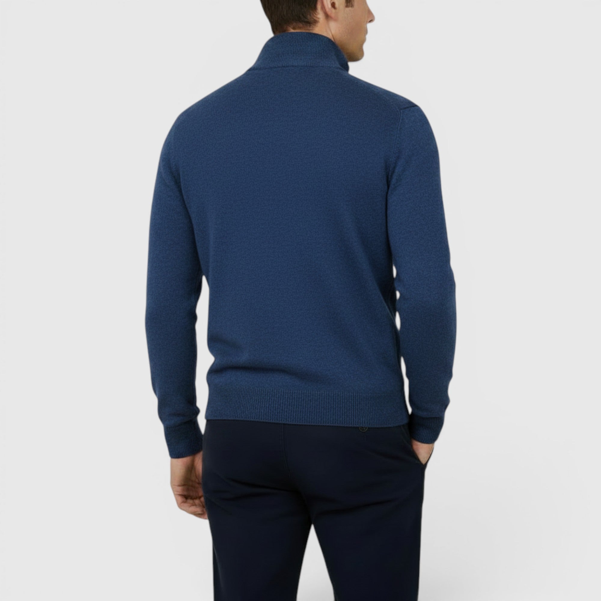 Ellmont London | Men's Pure Cashmere Zip-Up Sweater Funnel Neck Knit
